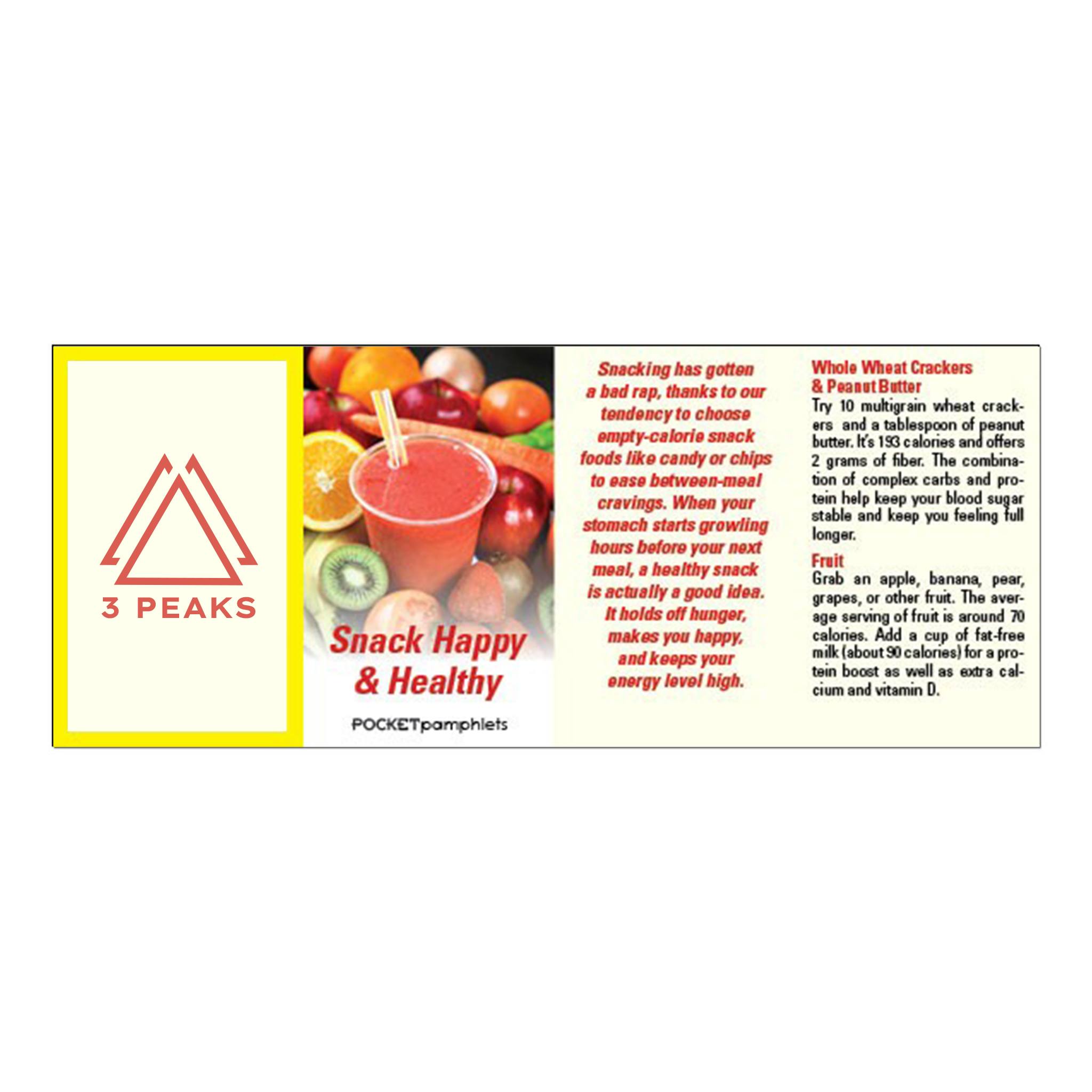 Snack Happy & Healthy Pocket Pamphlet  Imprinted with Logo (Q193222)