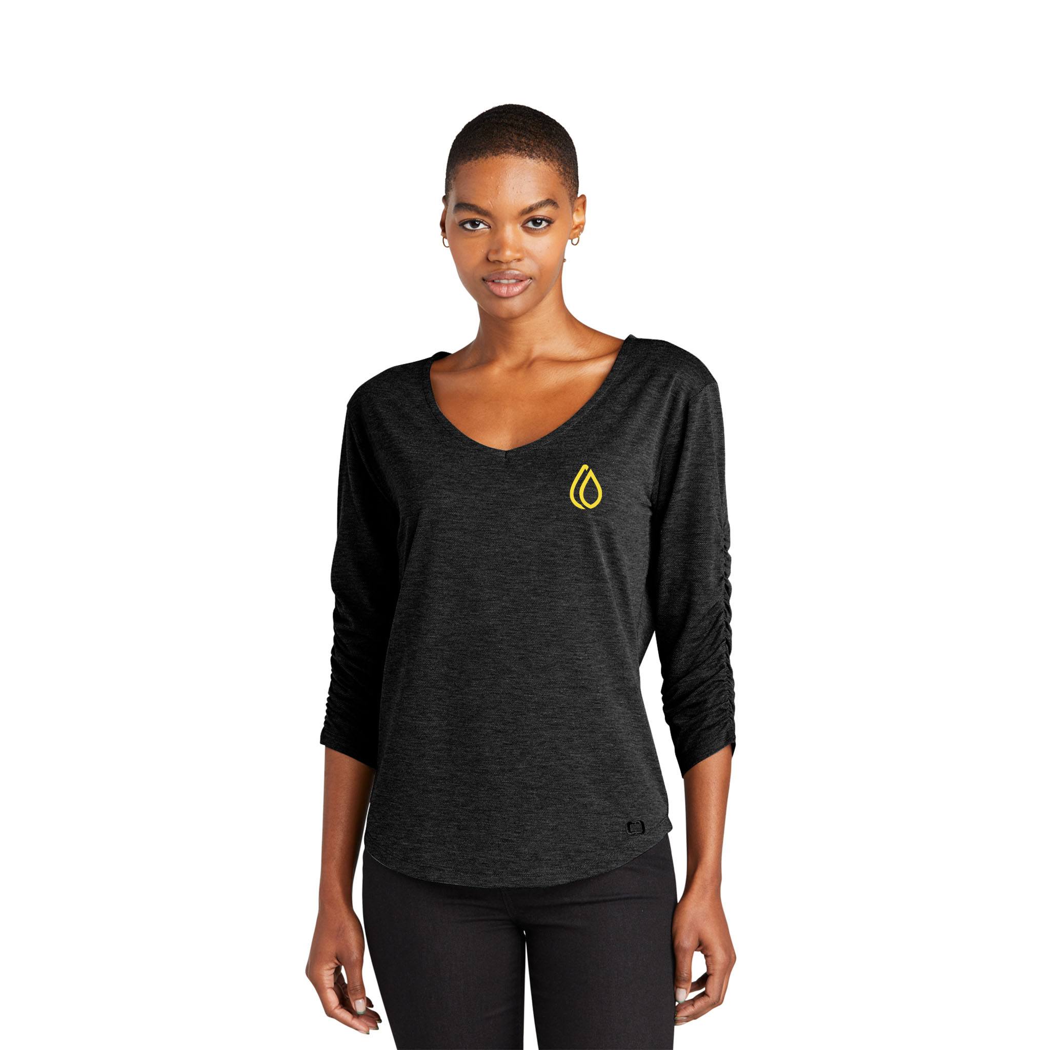 OGIO® Ladies Evolution V-Neck Dress Shirt  Imprinted with Logo (Q199722)