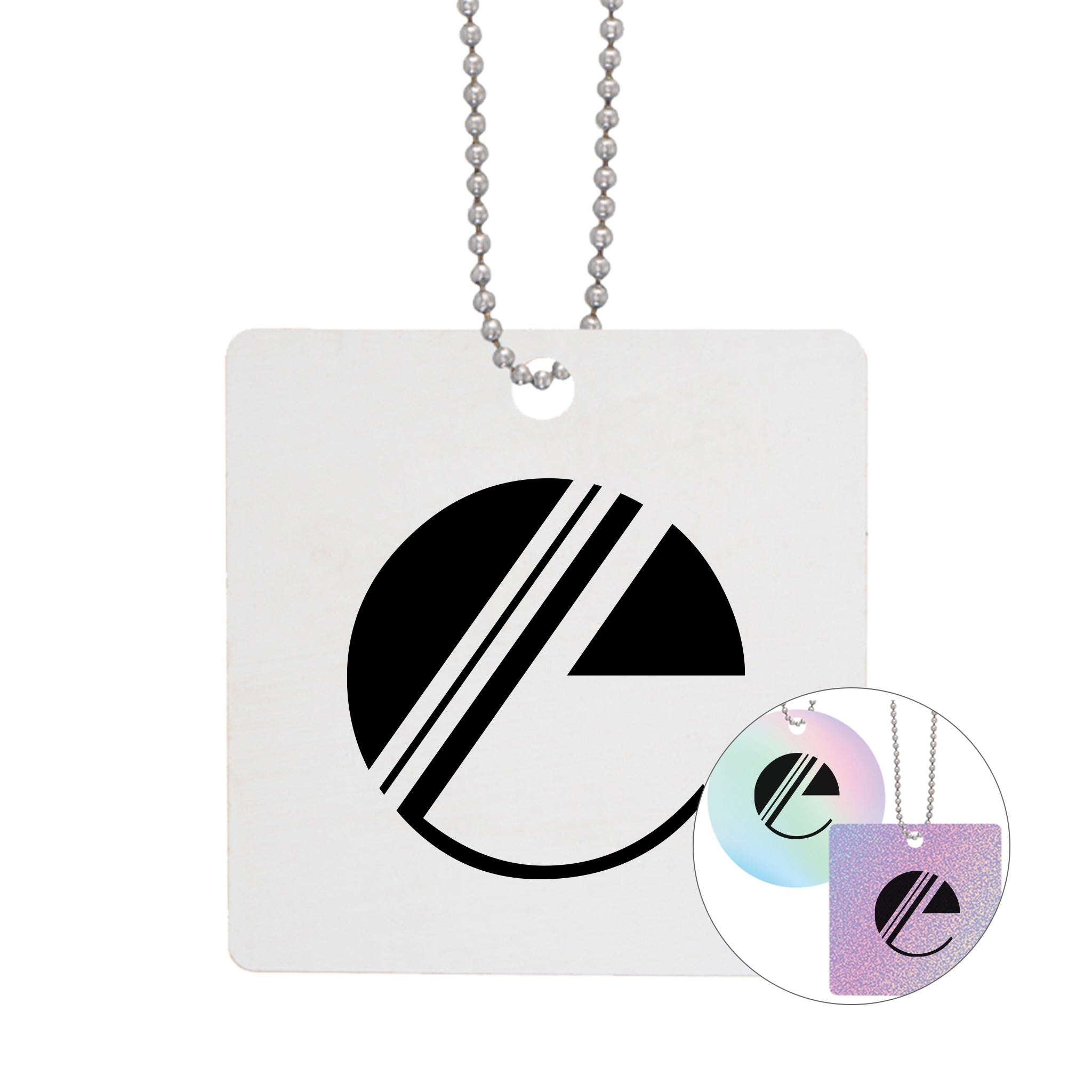 Acrylic Charm With Chain - Custom Shape 4 Inch  Imprinted with Logo (Q202222)