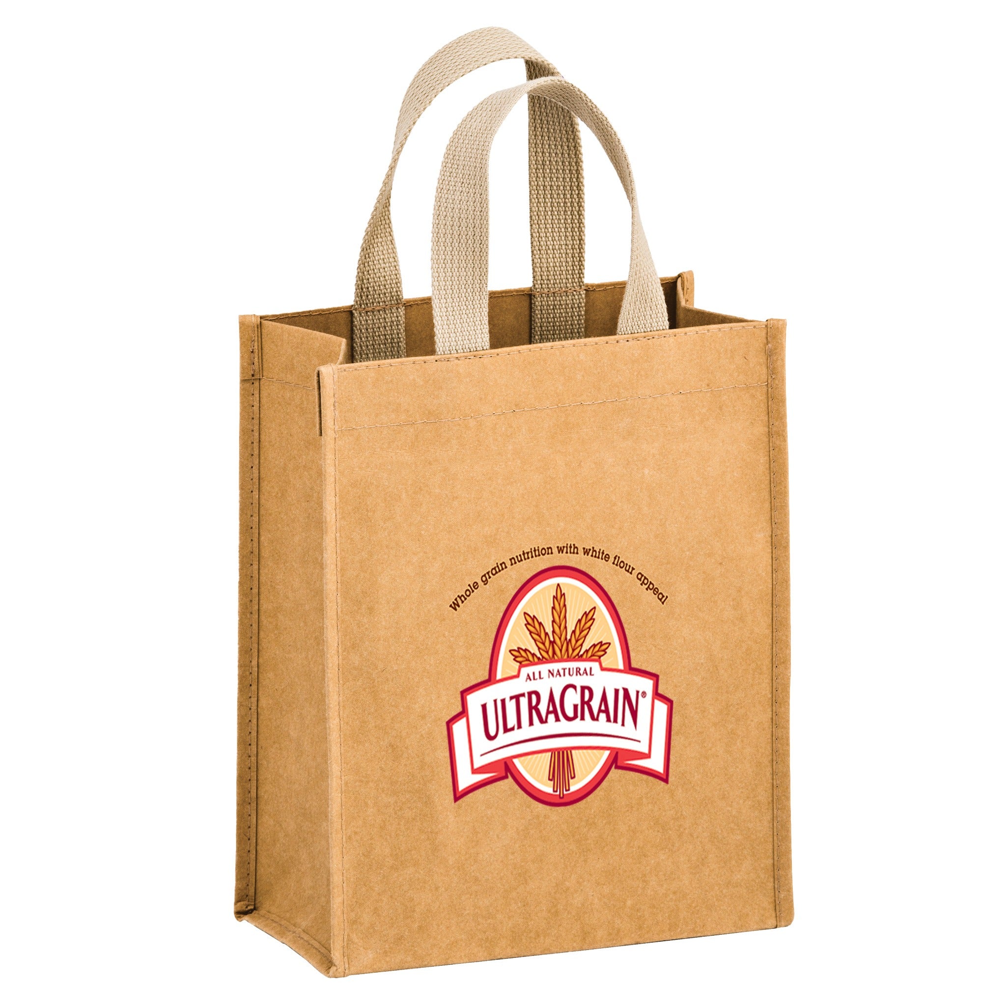 CYCLONE - Washable Kraft Paper Tote Bag 8 x 5 x 10 CE  Imprinted with Logo (Q205532)