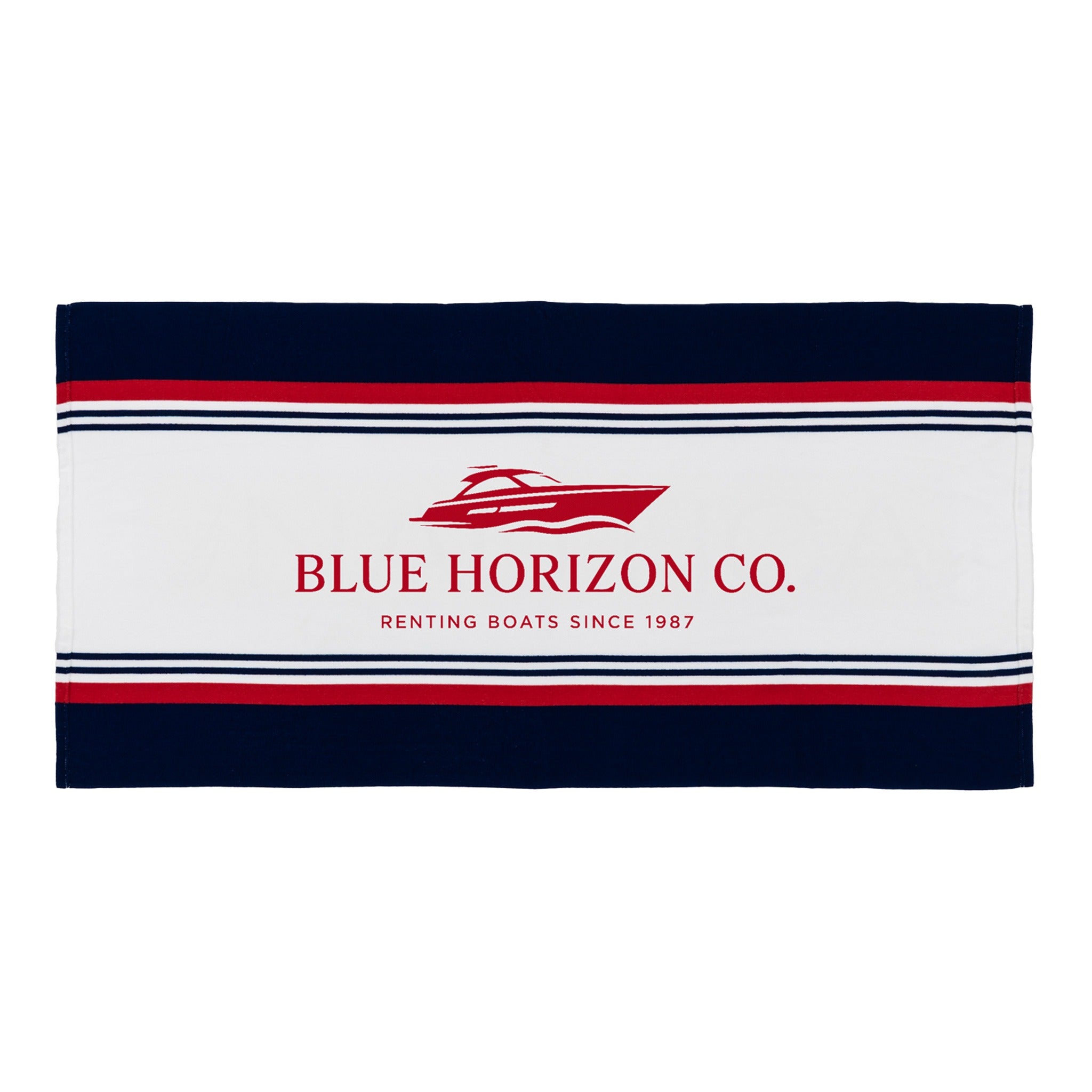 Mariner Stripe Microfiber Beach Towel  Imprinted with Logo (Q206532)