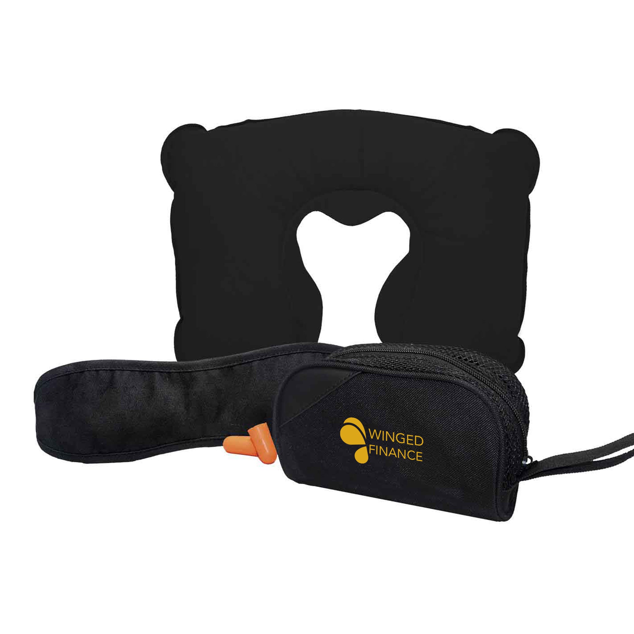 First Class Neck Pillow & Eye Mask Travel Set  Imprinted with Logo (Q207511)