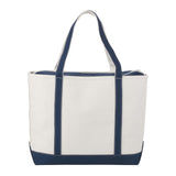 Baltic 24oz Cotton Canvas Tall Zippered Boat Totes (Q209911)