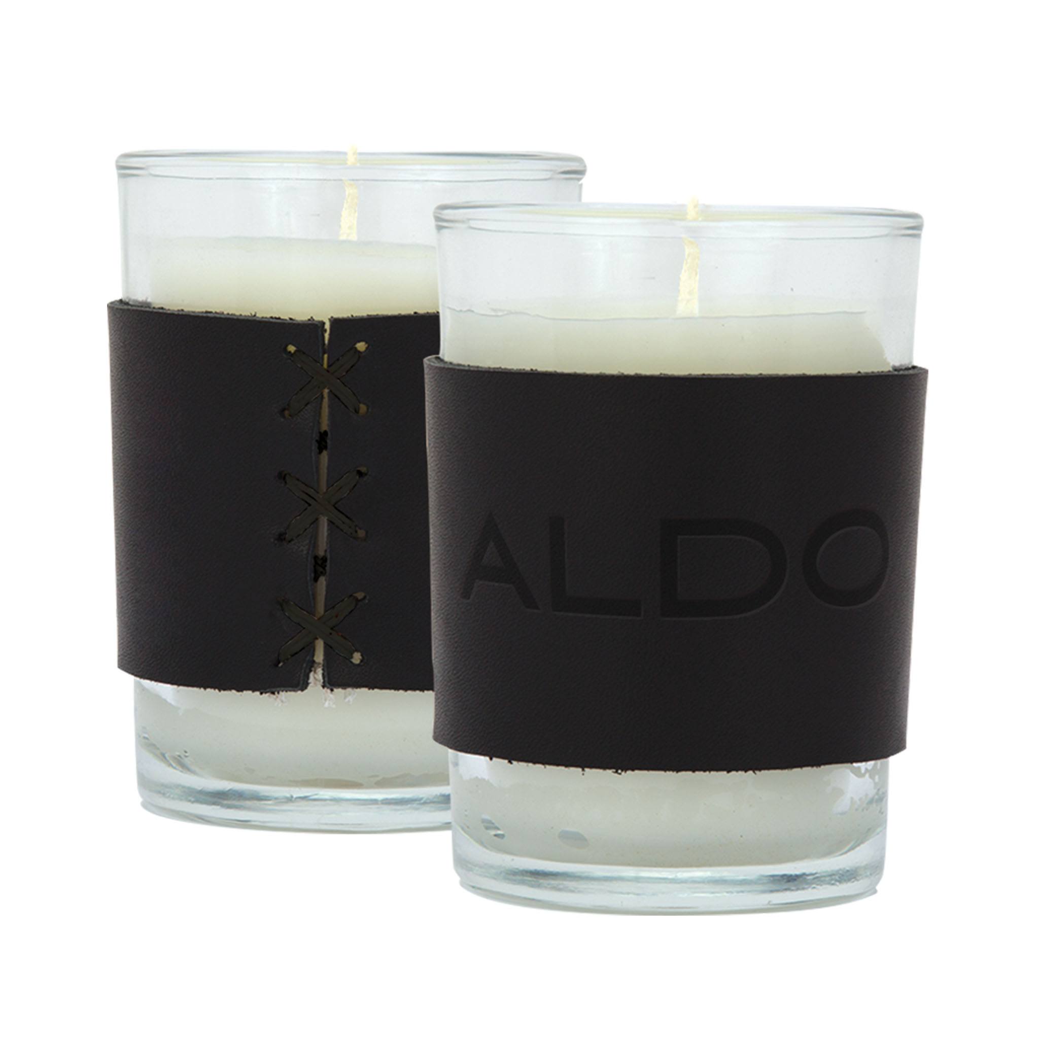 Harper Leather Wrapped Candles  Imprinted with Logo (Q210011)