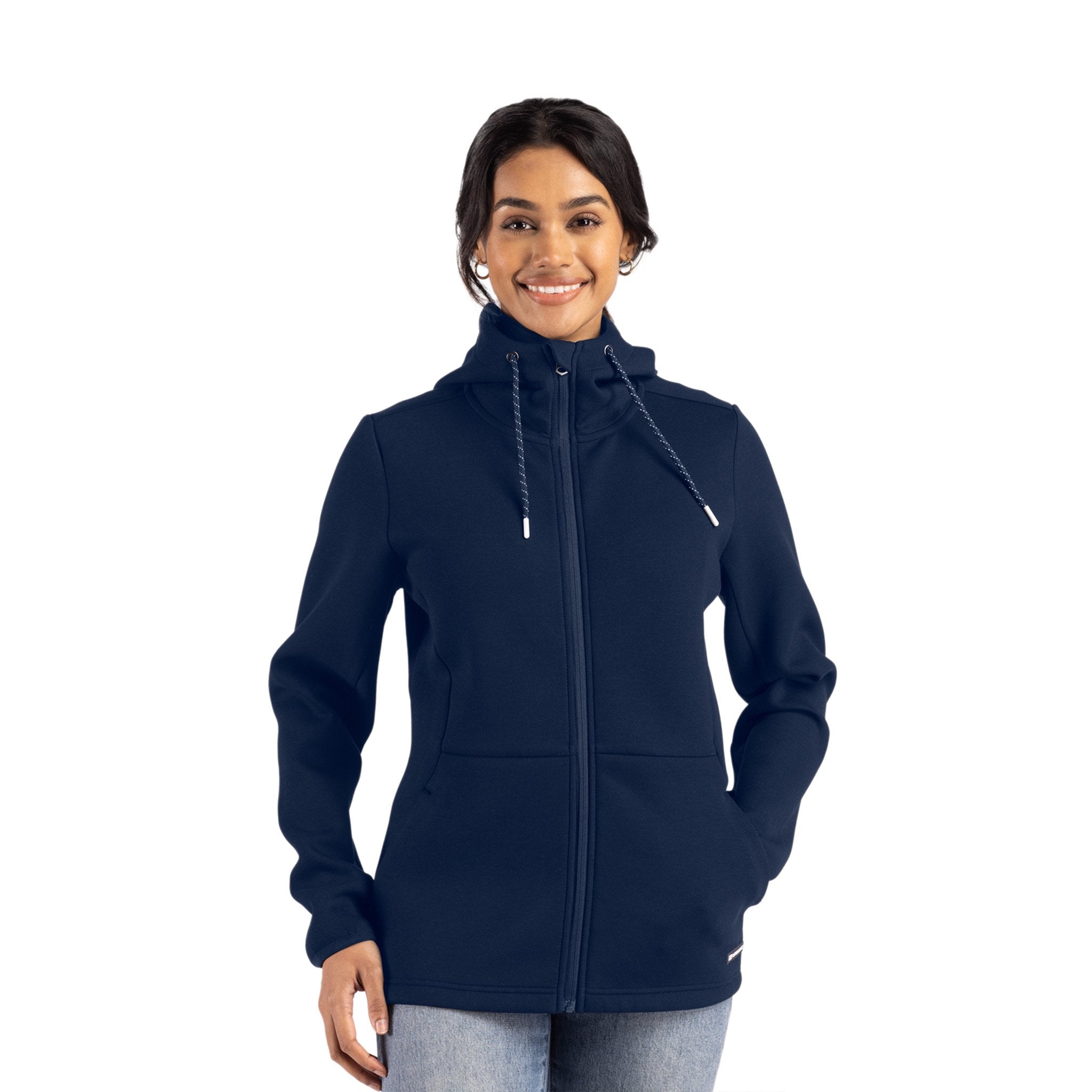 Cutter & Buck Roam Epic Comfort Womens Full Zip Hooded Jacket  Imprinted with Logo (Q214332)