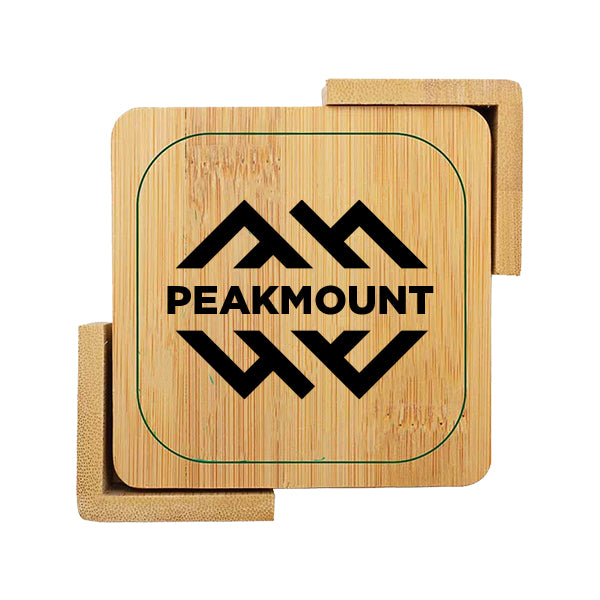 Bamboo Coaster Set  Imprinted with Logo (Q214922)