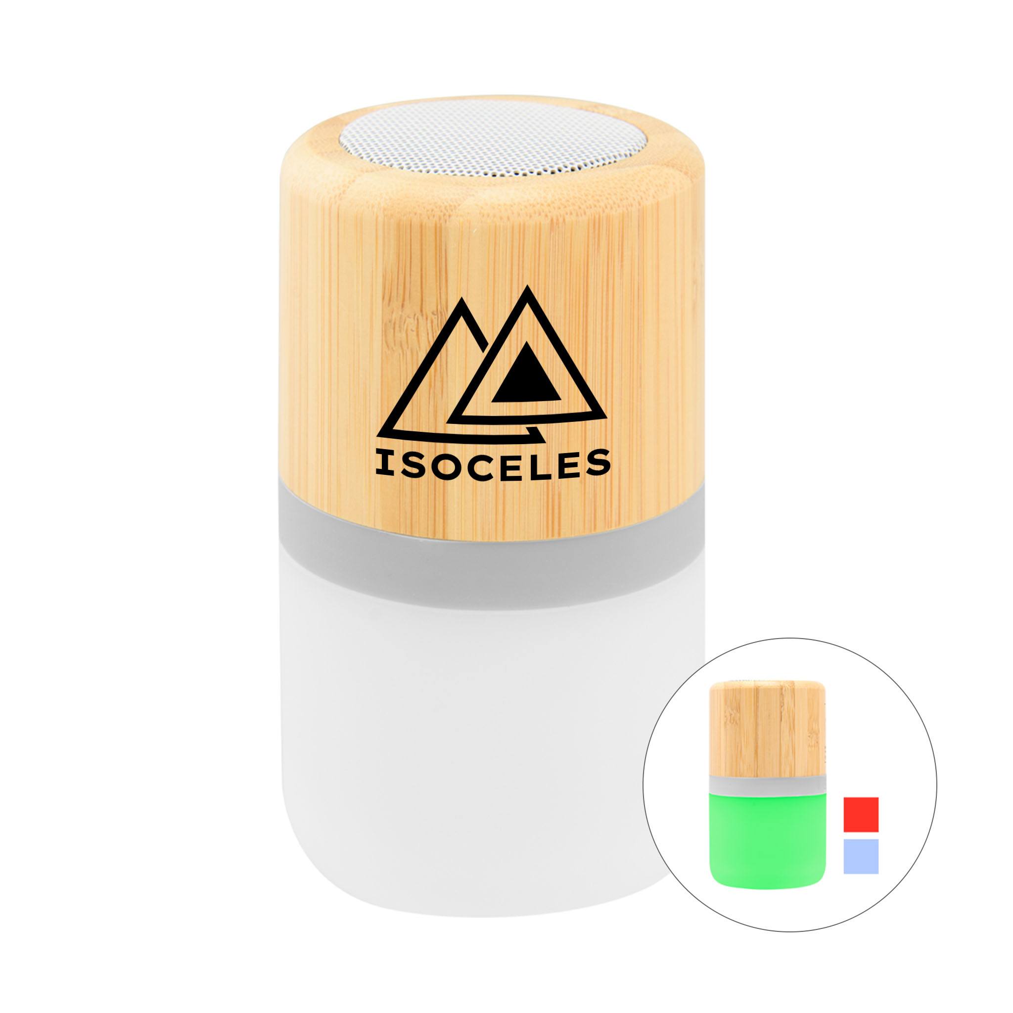 Bamboo Wireless Light Up Speaker 2.0  Imprinted with Logo (Q217122)