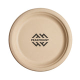 8.75 Inch Kraft Round Compostable Paper Plate  Imprinted with Logo (Q217332)