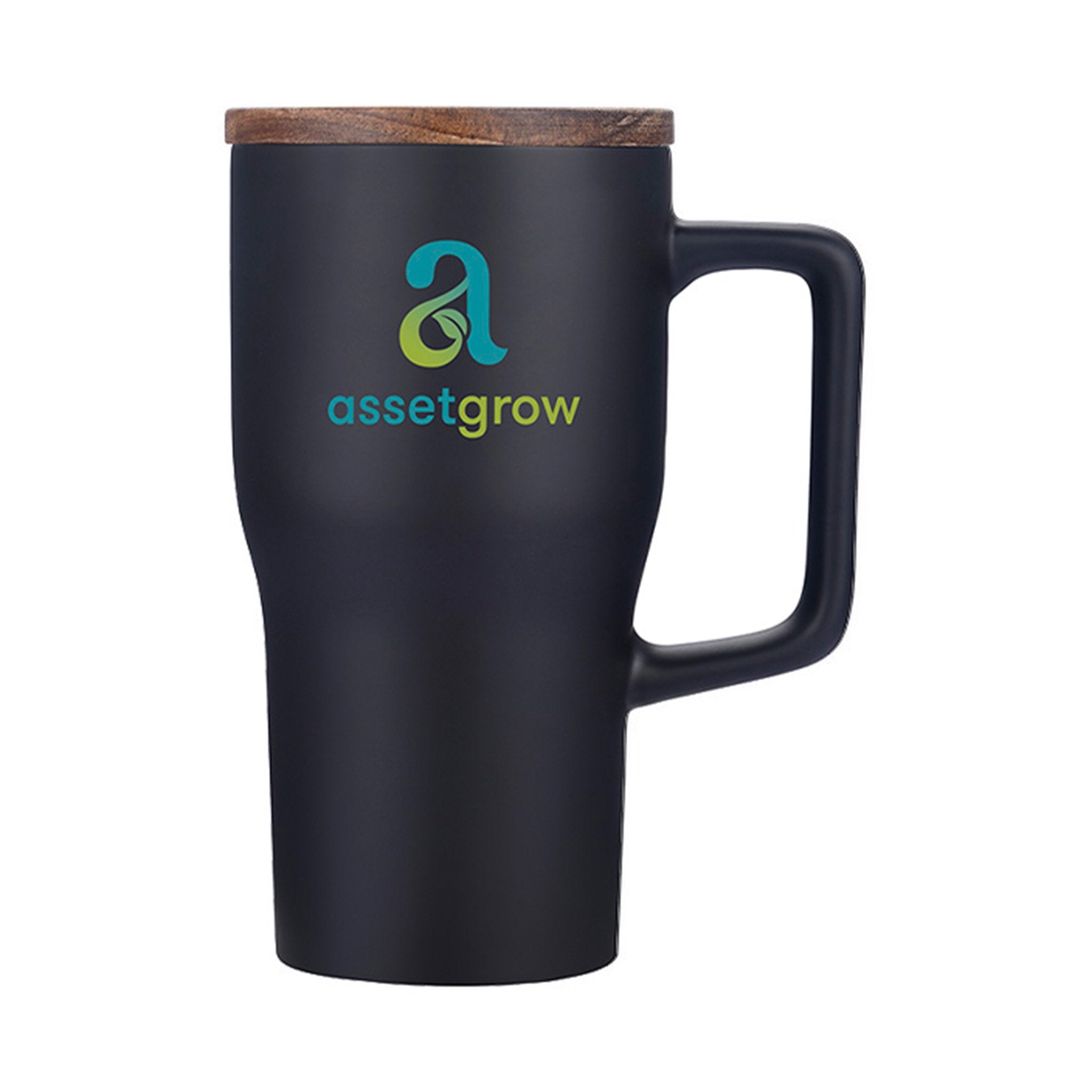 Element 18 Oz. Ceramic Mug With Wood Lid  Imprinted with Logo (Q223532)