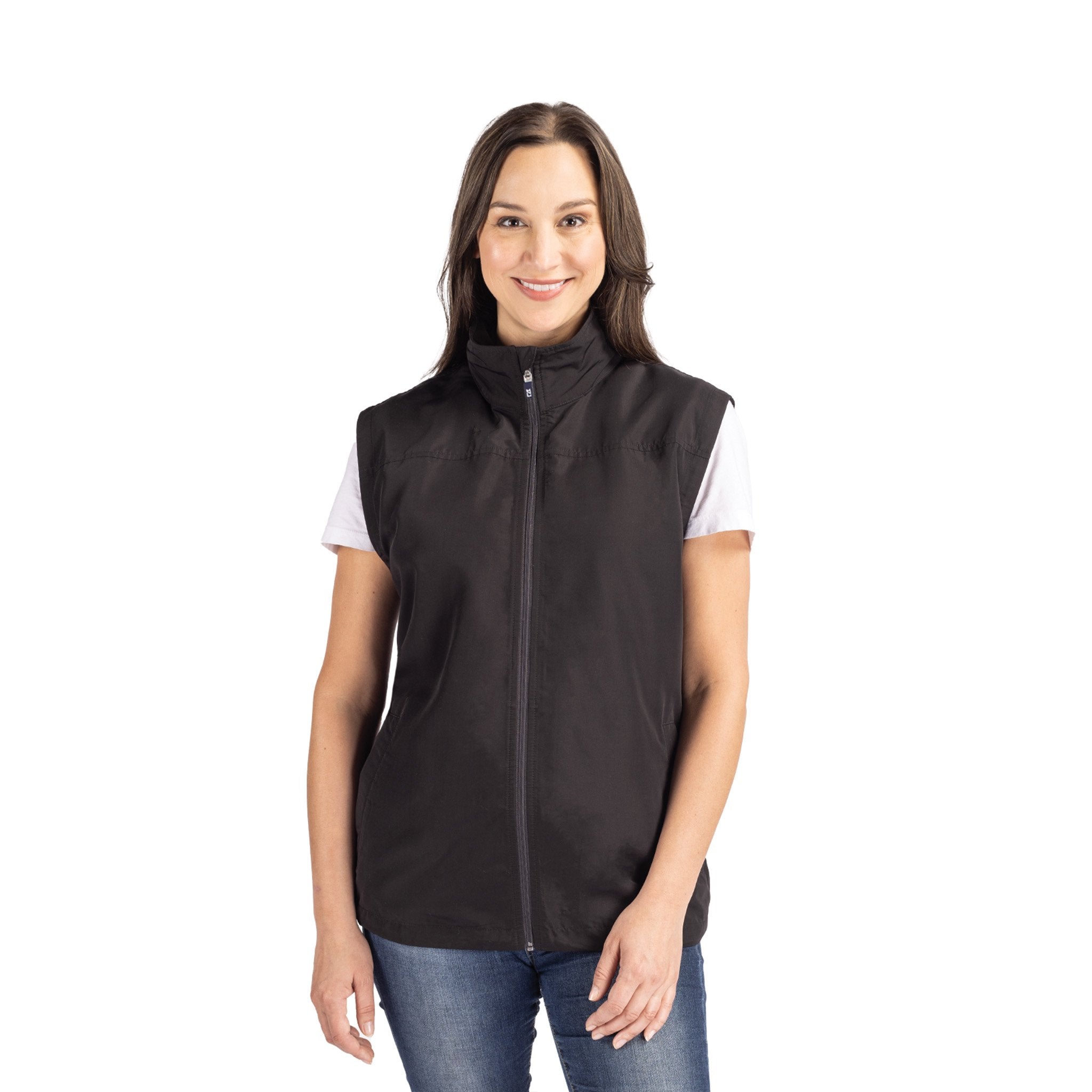 Cutter & Buck Charter Eco Recycled Full-Zip Womens Vest  Imprinted with Logo (Q224332)