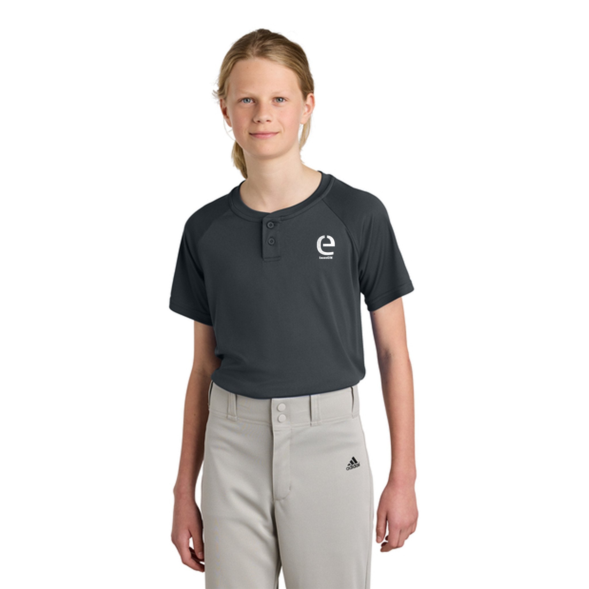 Sport-Tek® Youth PosiCharge® Competitor™ 2-Button Henley T-shirt  Imprinted with Logo (Q229922)
