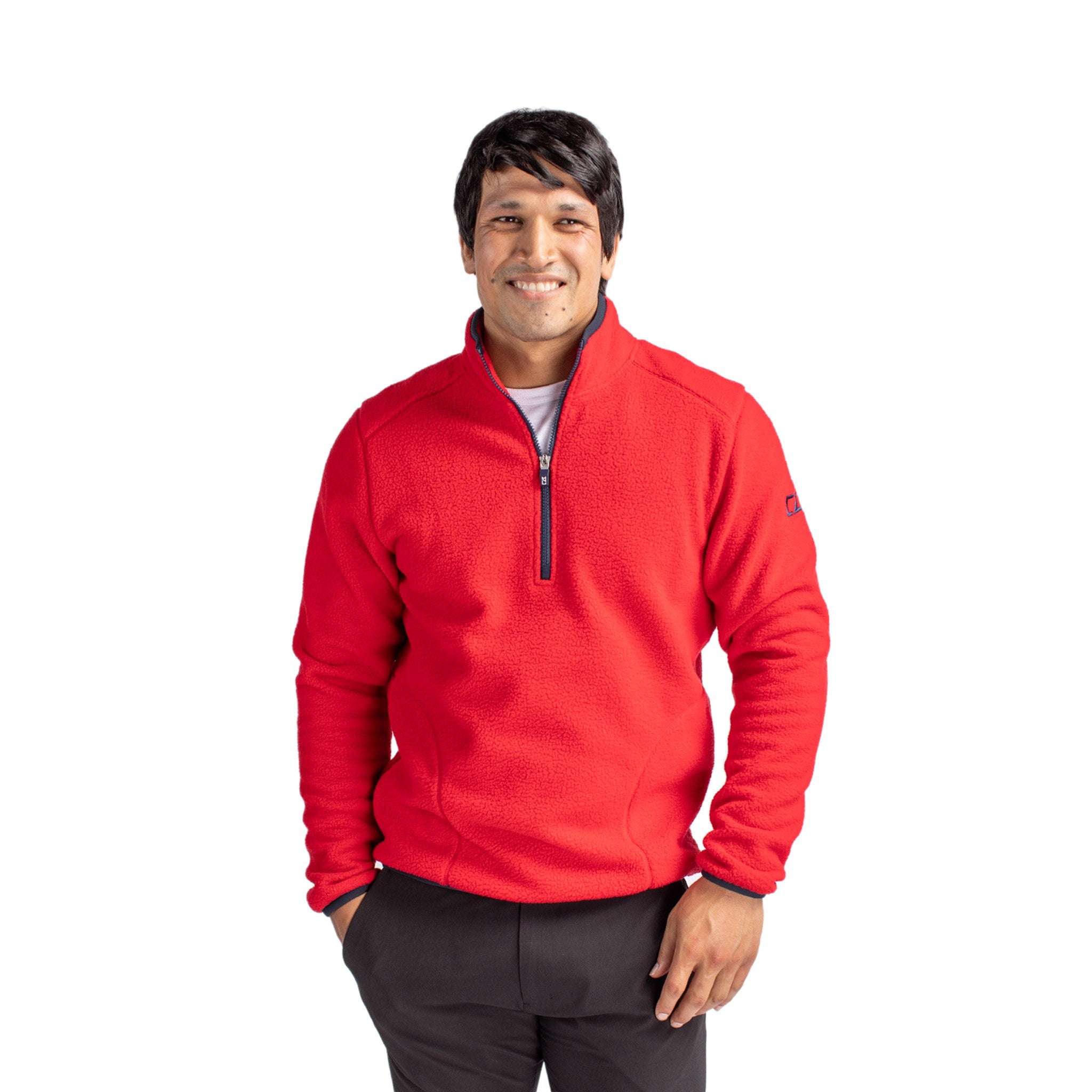 Cutter & Buck Cascade Eco Fleece Mens Quarter Zip Jacket  Imprinted with Logo (Q234332)