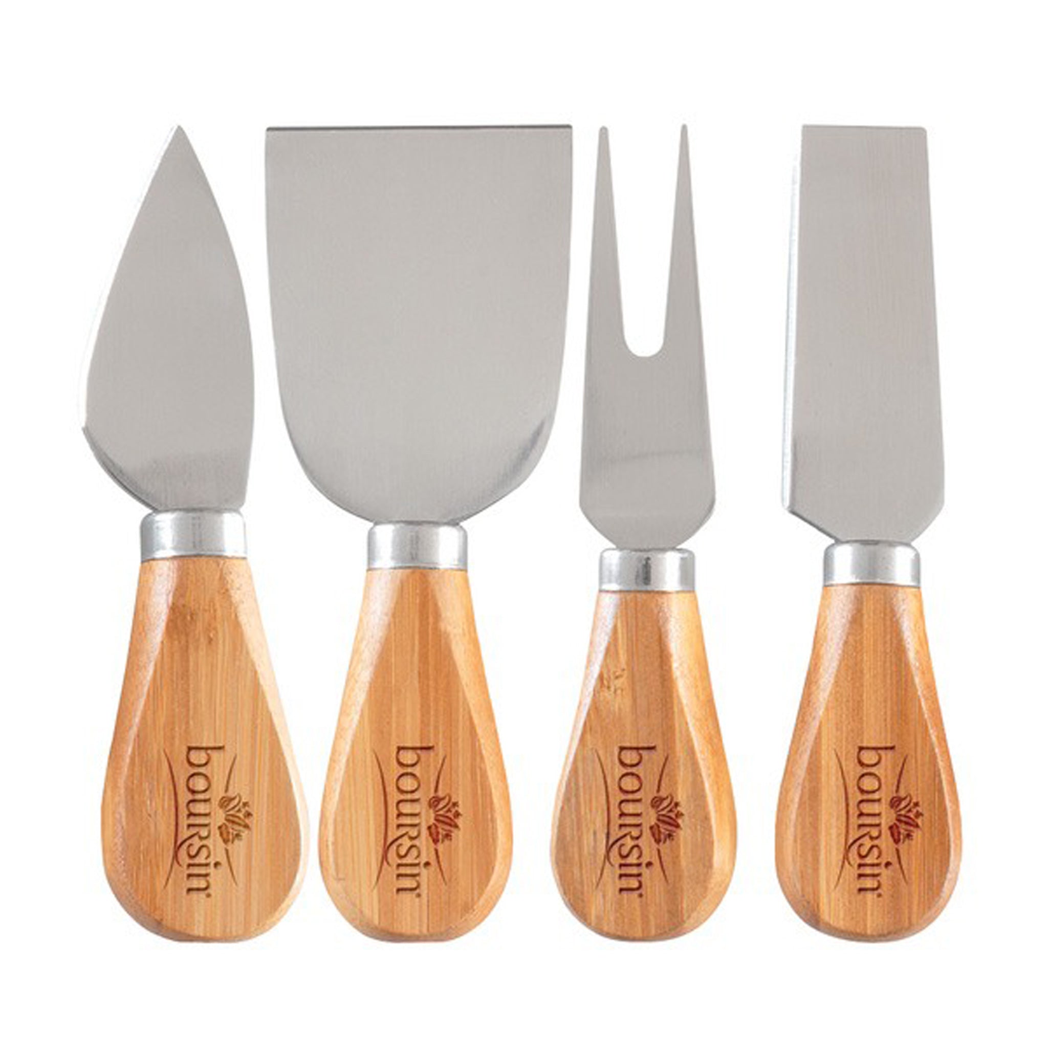 4- Piece Bamboo Cheese Tool Set  Imprinted with Logo (Q235022)