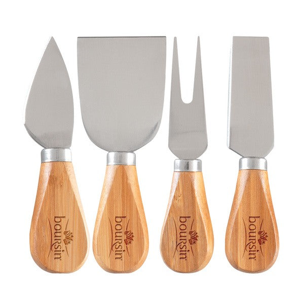 4- Piece Bamboo Cheese Tool Set  Imprinted with Logo (Q235022)