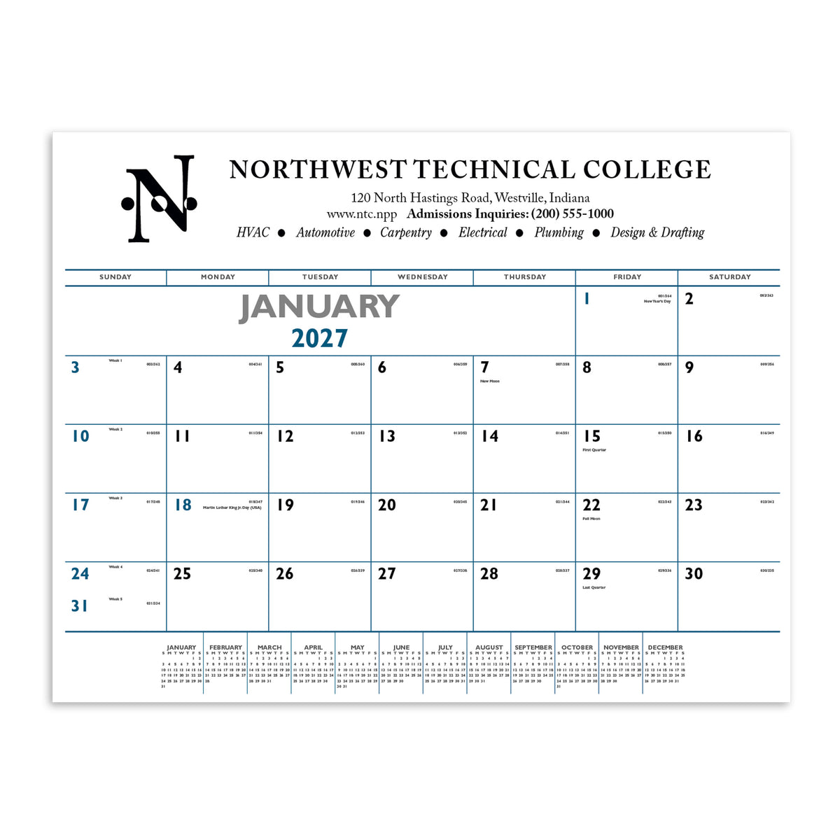 Decorator Memo (White) Calendar (Q135722)