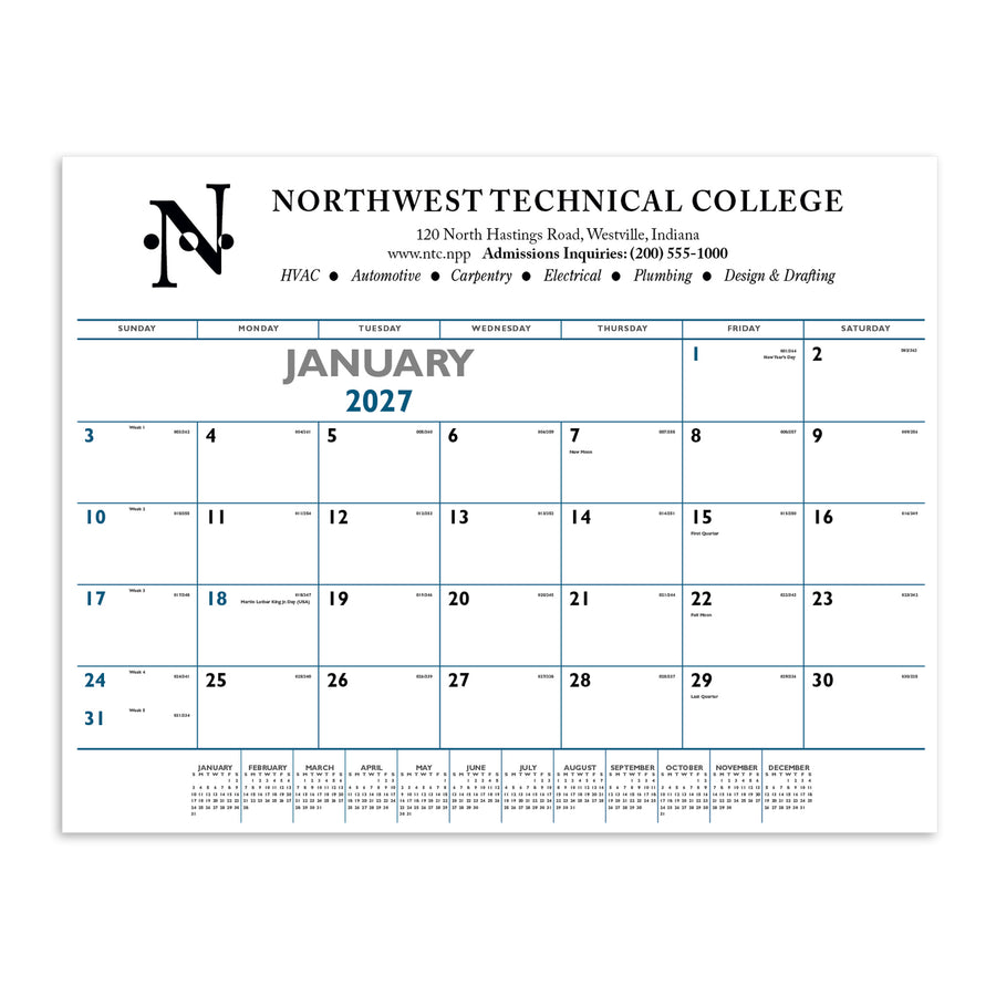 Decorator Memo (White) Calendar (Q135722)