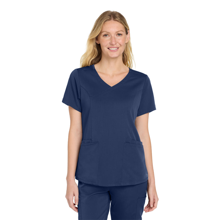 Wink® Women's Premiere Flex™ Mock Wrap Top Ceil Blue (Q238222)