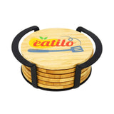 6 Pc. Round Bamboo Coaster Set (Q239422)