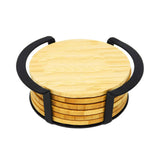 6 Pc. Round Bamboo Coaster Set (Q239422)