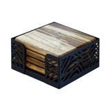 4 Pc. Acacia Wood Square Coaster Set (Q239622)