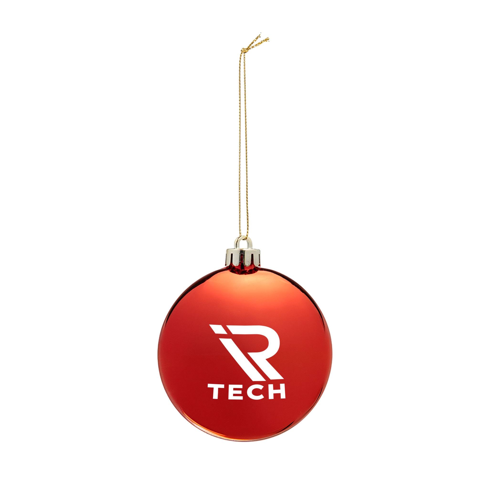 Chrome Round Disk Ornament  Imprinted with Logo (Q241022)
