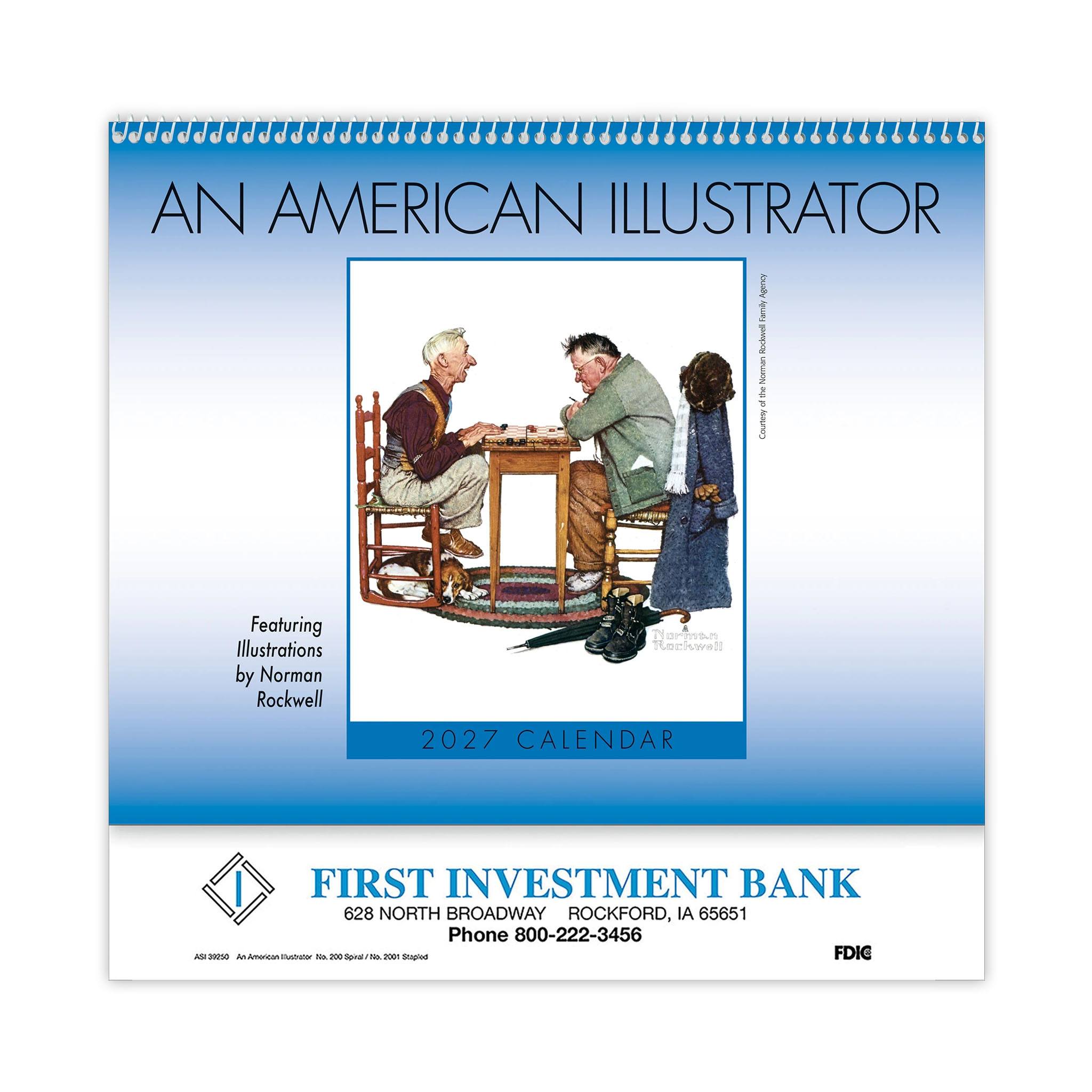 An American Illustrator Wall Calendars-Spiral  Imprinted with Logo (Q242011)