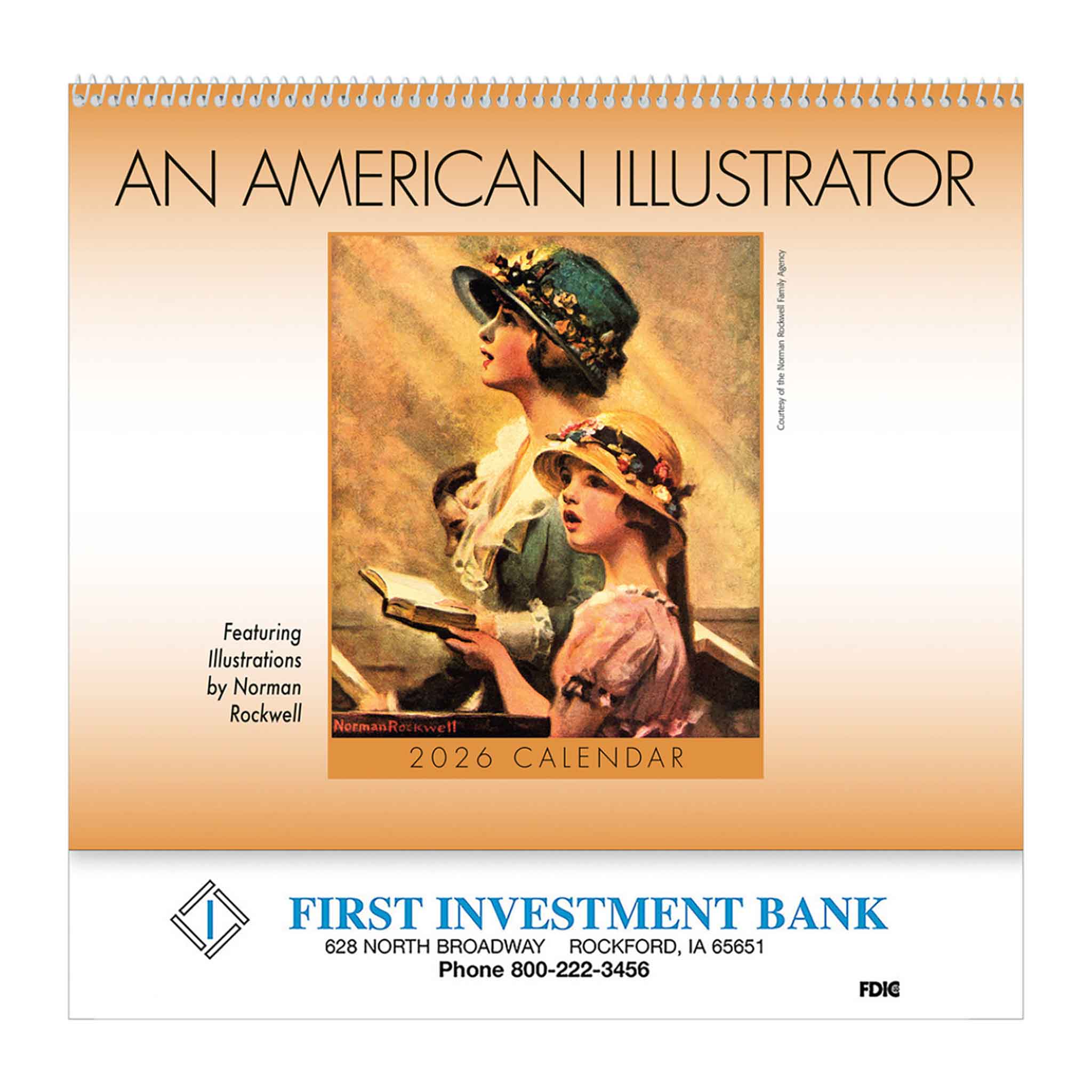 An American Illustrator Wall Calendars-Spiral  Imprinted with Logo (Q242011)