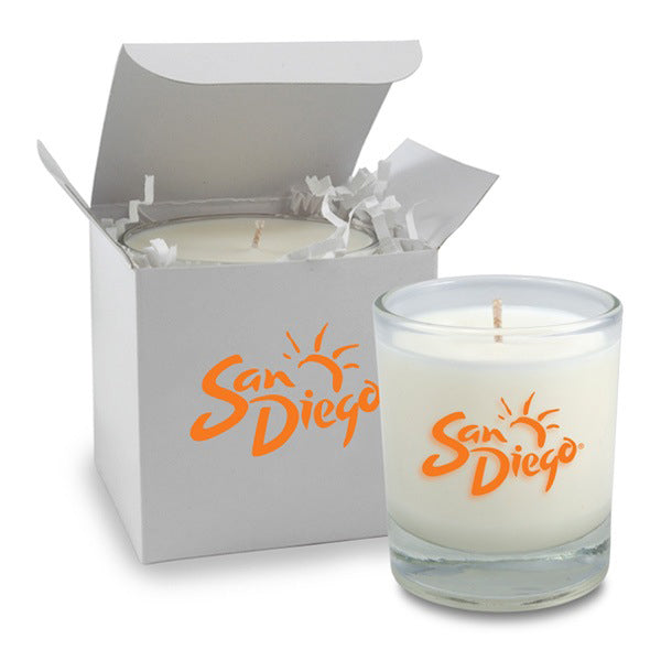 3 Oz. Clear Votive Candle With Gift Box  Imprinted with Logo (Q251211)