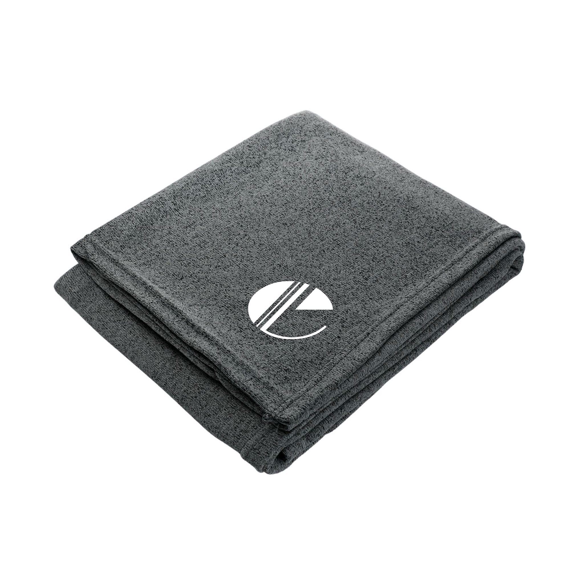 Heathered Fleece Blanket  Imprinted with Logo (Q251322)