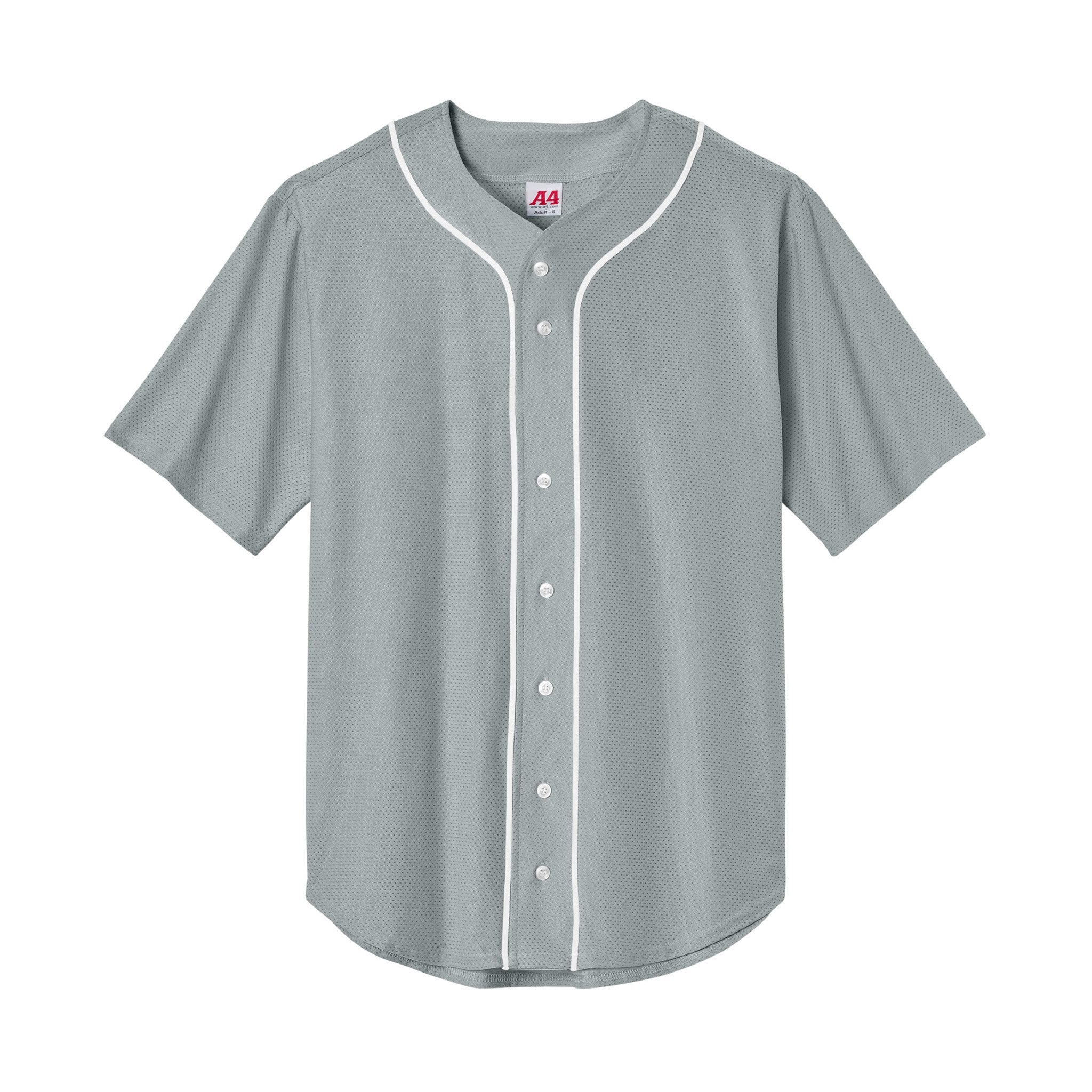 A4 Short Sleeve Full-Button Baseball Top (Q254332)