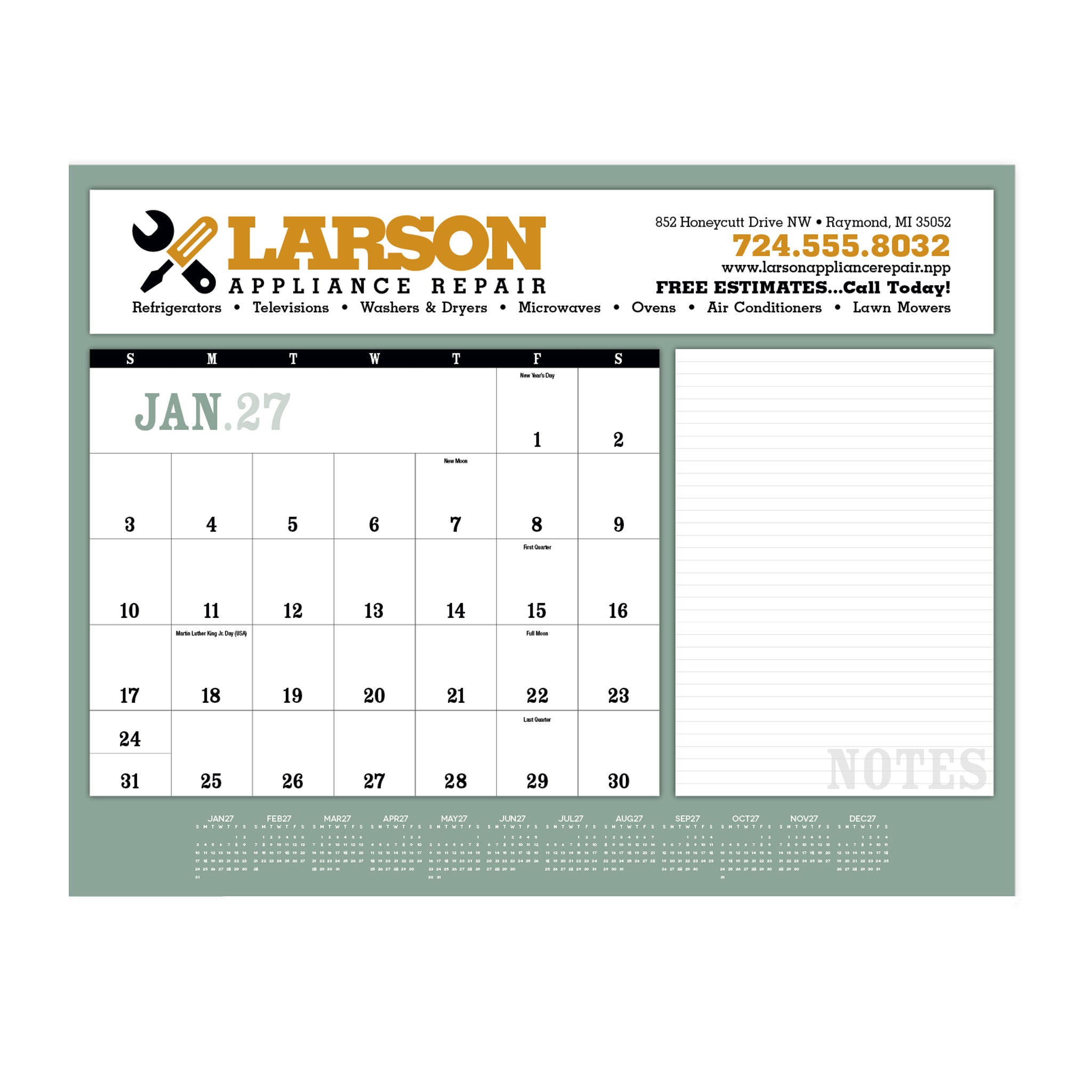 Notes Desk Pad Calendar (Q255722)