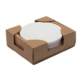 Round Greek Key Absorbent Stone Coaster Set (Q255922)
