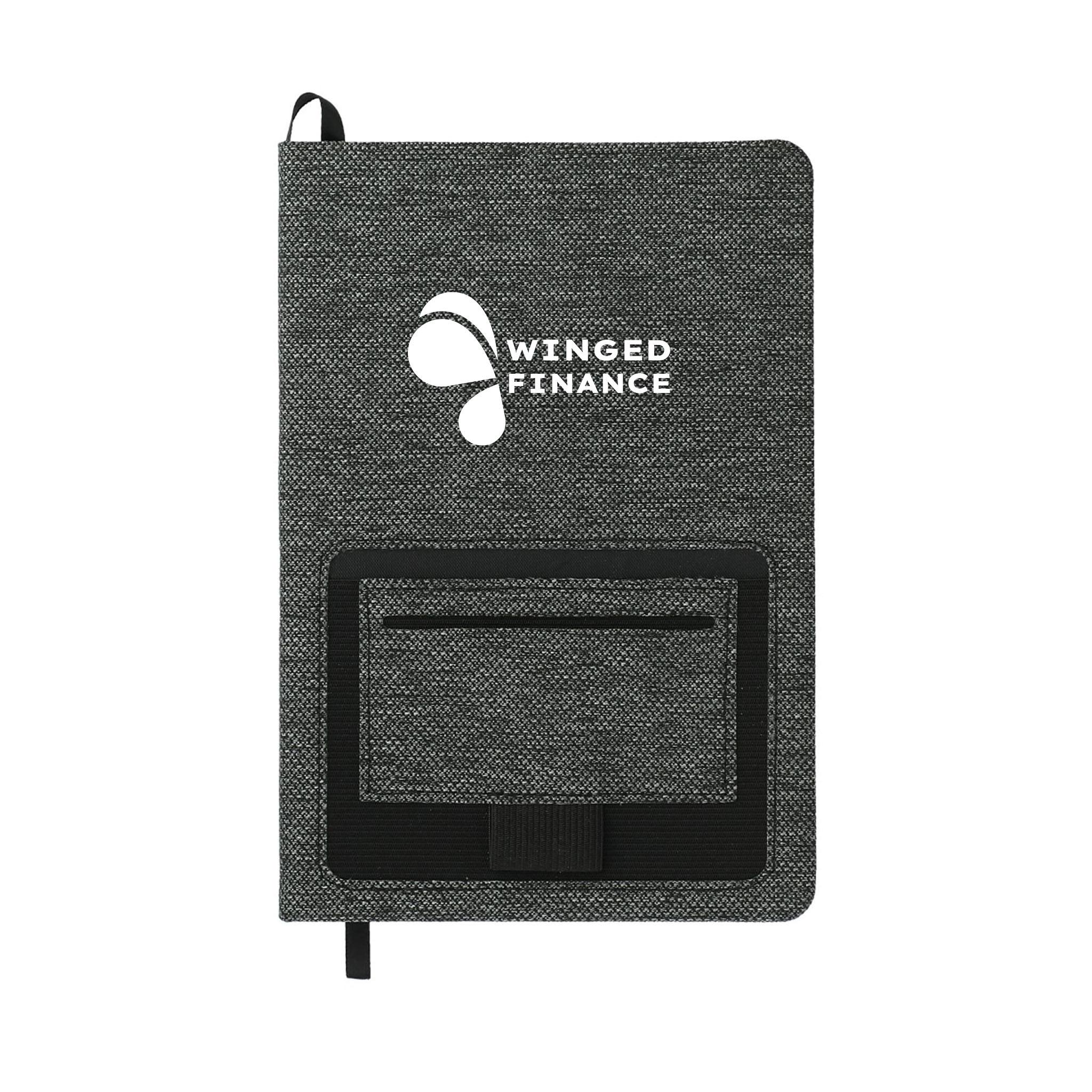 5.5” x 8.5” Vila Recycled PET Bound Notebook  Imprinted with Logo (Q257722)