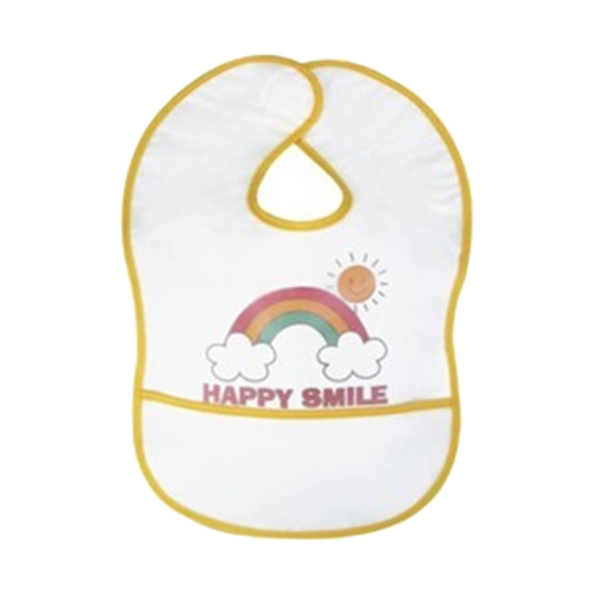 Terry Cotton Baby Bib With PVC Front Pocket and Lining (Q261432)