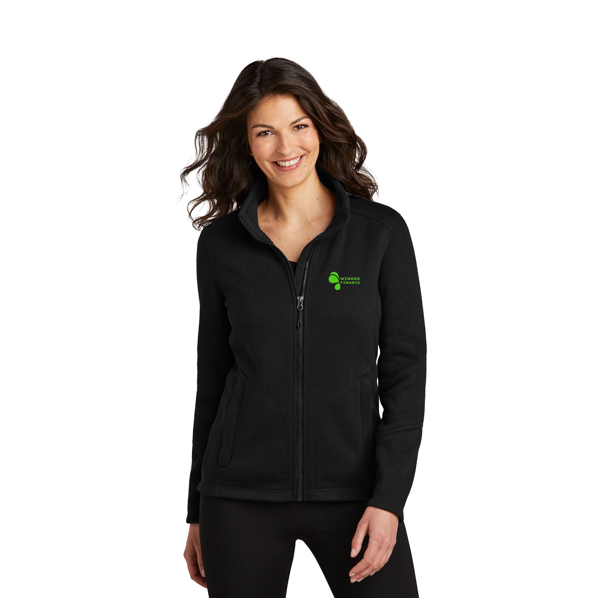 Port Authority® Ladies Arc Sweater Fleece Jacket  Imprinted with Logo (Q268922)