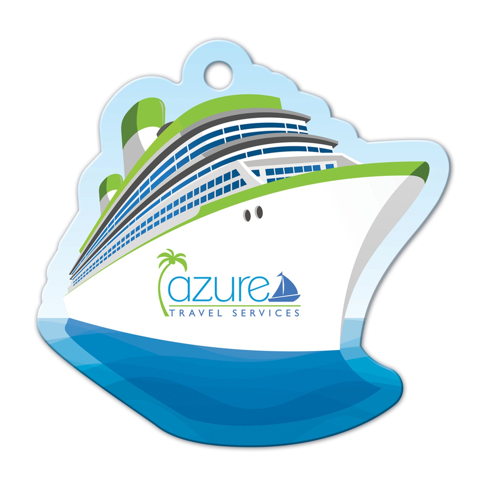 Cruise Ship Shaped Luggage Tag  Imprinted with Logo (Q269322)