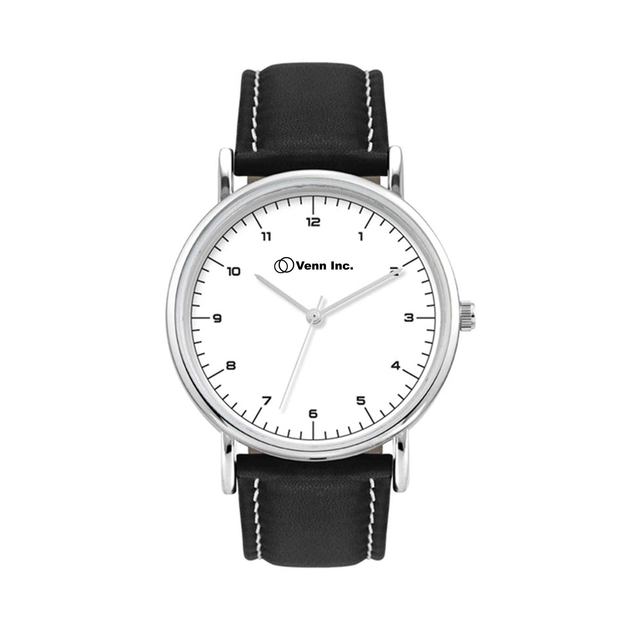 38mm Unisex Watch - Leather Strap  Imprinted with Logo (Q273222)