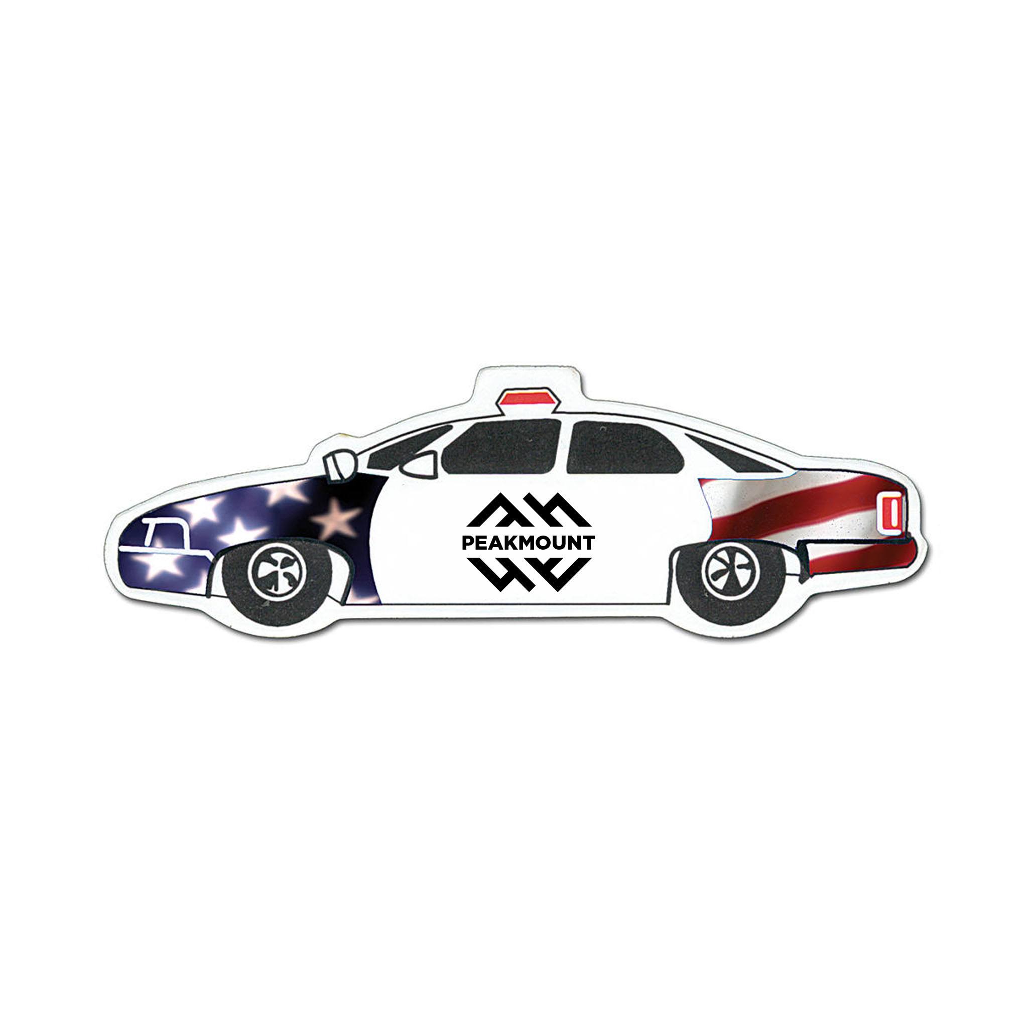 Full Color Stock Shaped Car Magnets - Police Car  Imprinted with Logo (Q274911)