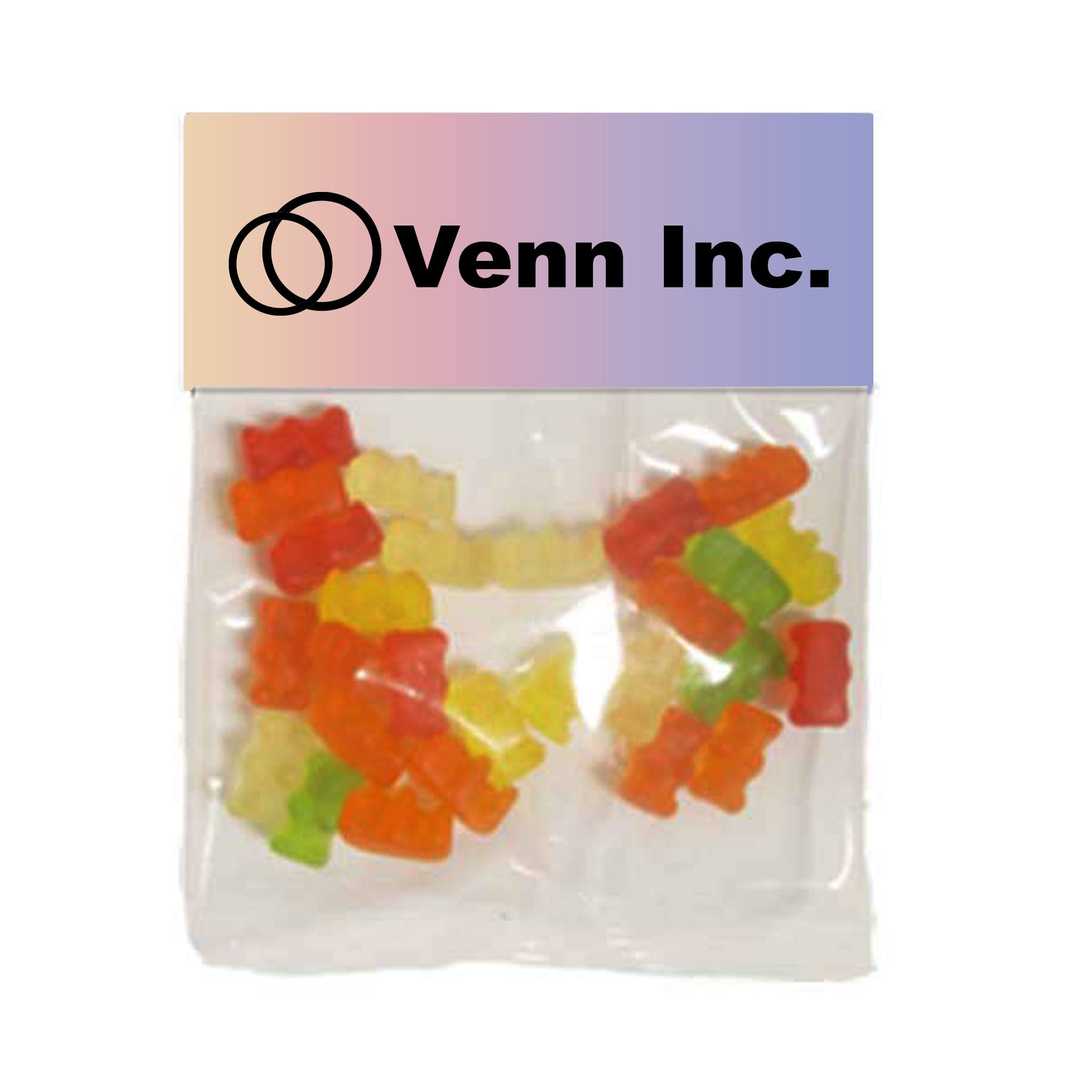 Clever Candy Large Header Bags - Gummy Bears  Imprinted with Logo (Q276222)