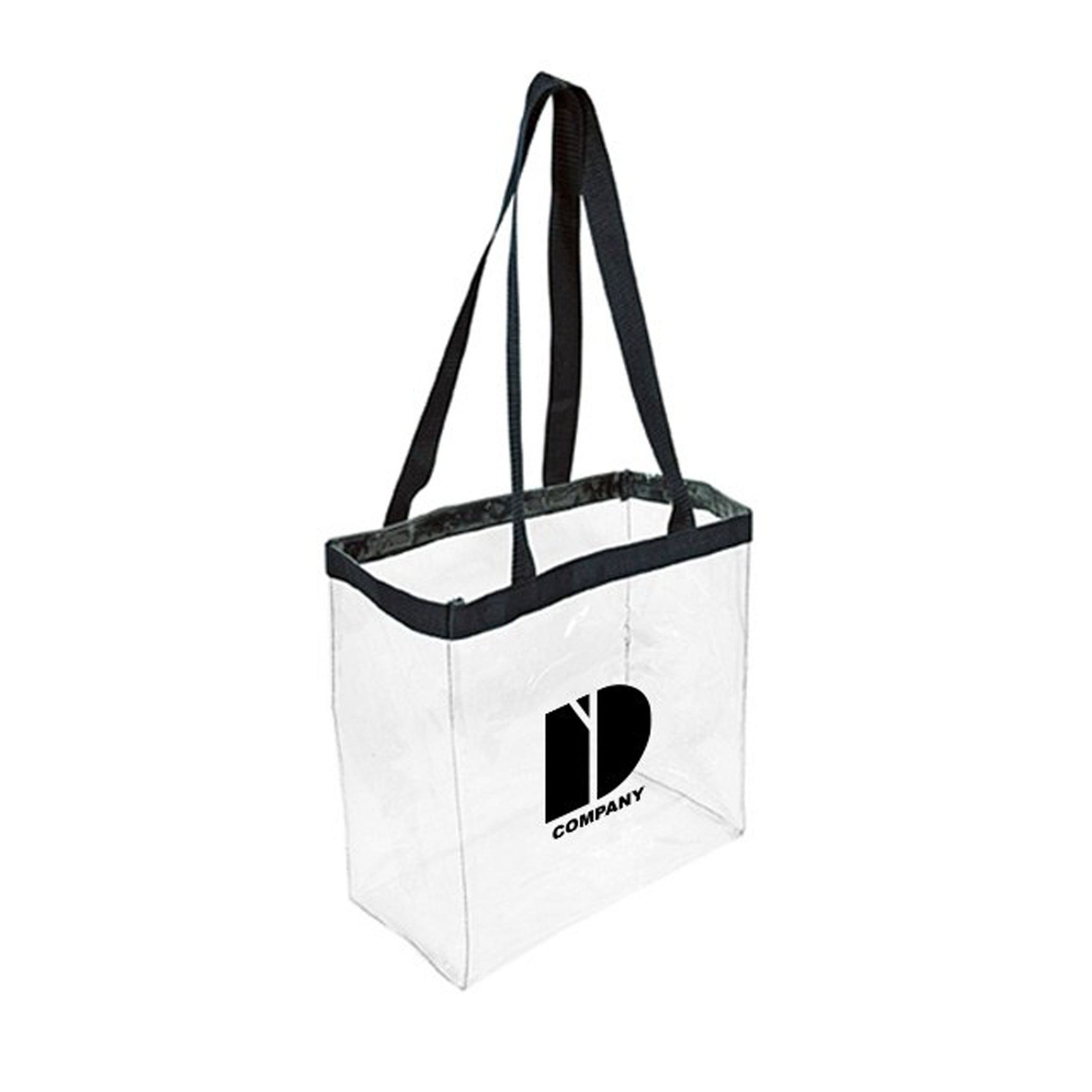The 12 x 12 x 6 Inch Clear Open Tote Bag  Imprinted with Logo (Q276422)