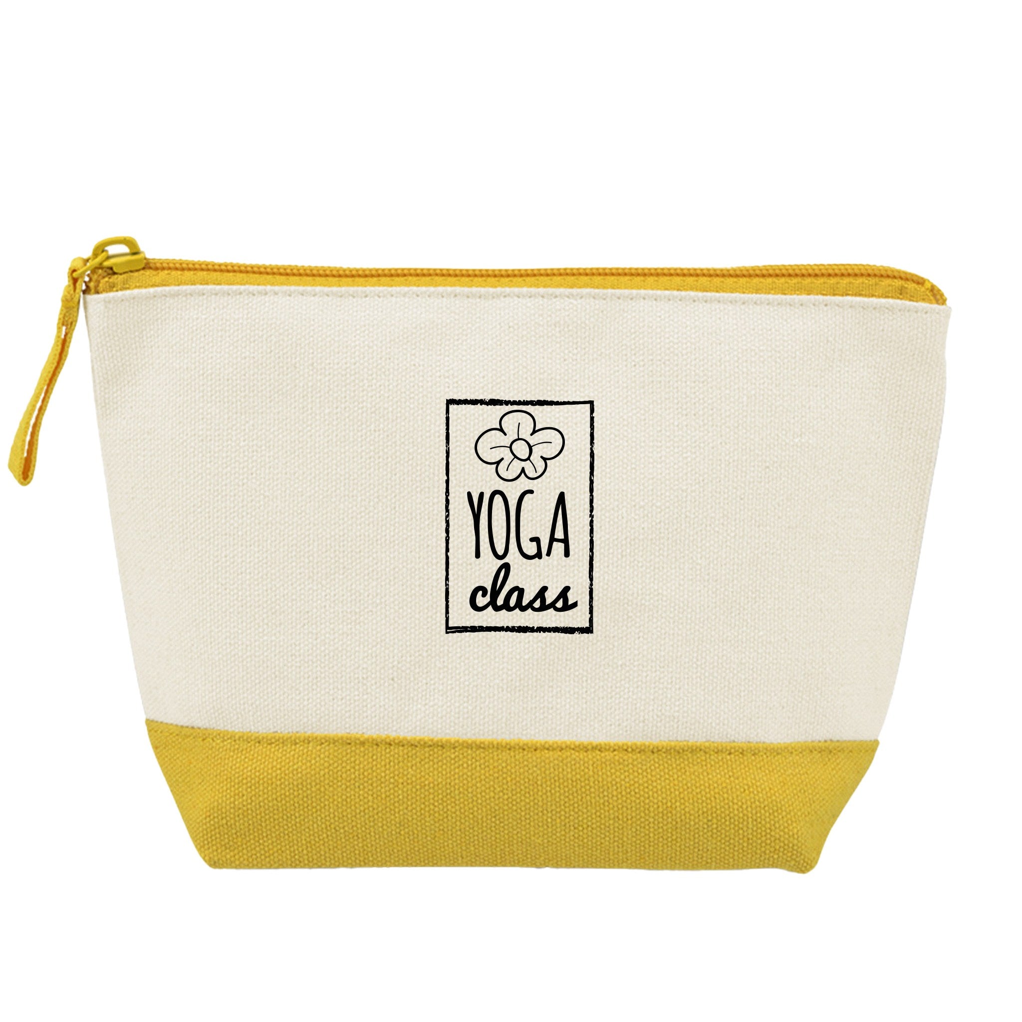 Canvas Zippered Pouch - Yellow  Imprinted with Logo (Q276532)