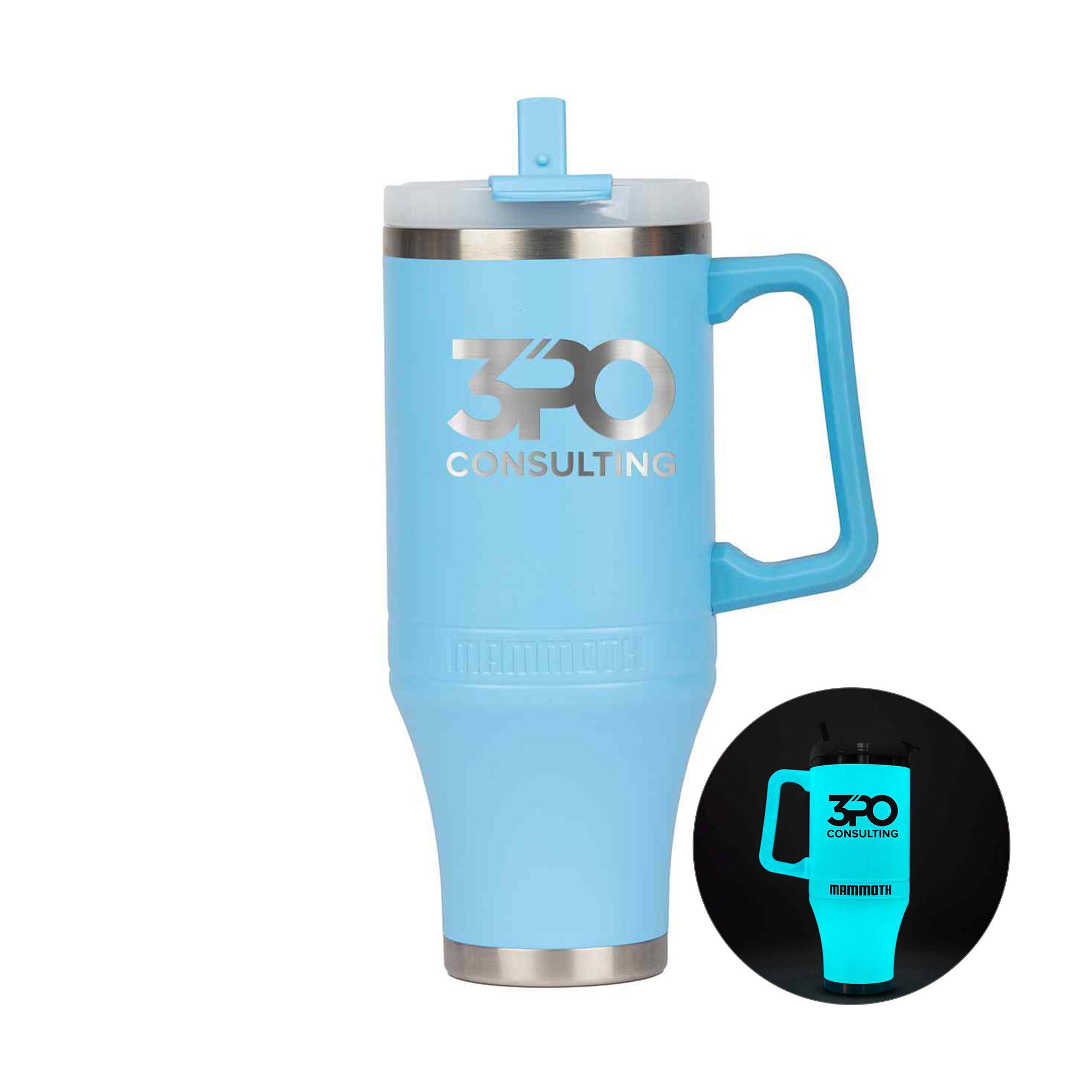 Mammoth® Ascent 40 Oz. Tumbler - Glow In The Dark  Imprinted with Logo (Q277332)