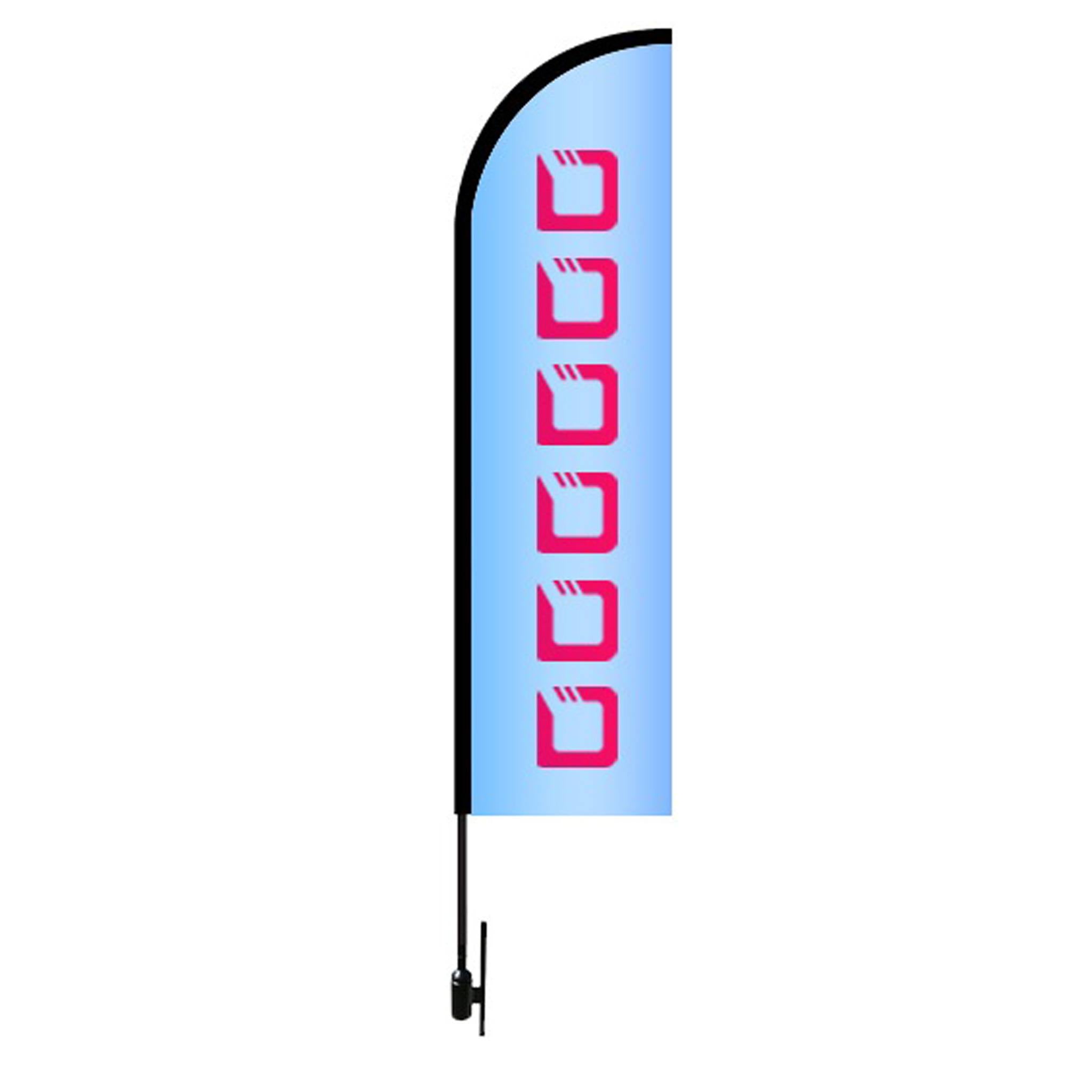 12 ft. Height Bow Flag Carbon Fiber Kit - Double Sided Print  Imprinted with Logo (Q279022)
