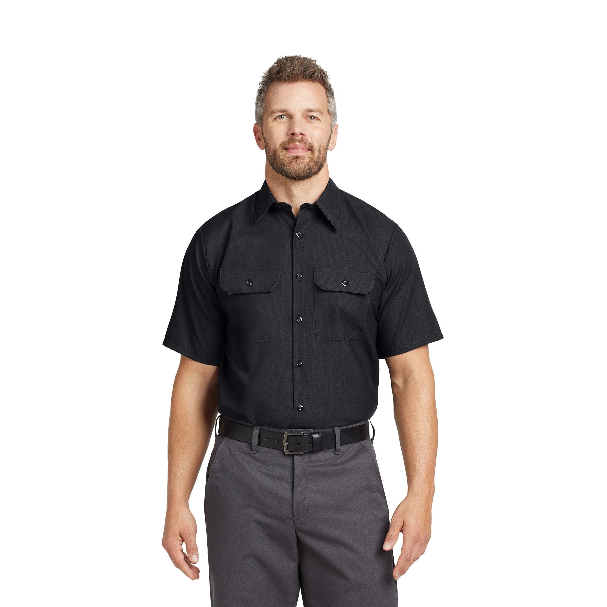 Red Kap® Short Sleeve Solid Ripstop Shirt  Imprinted with Logo (Q285332)