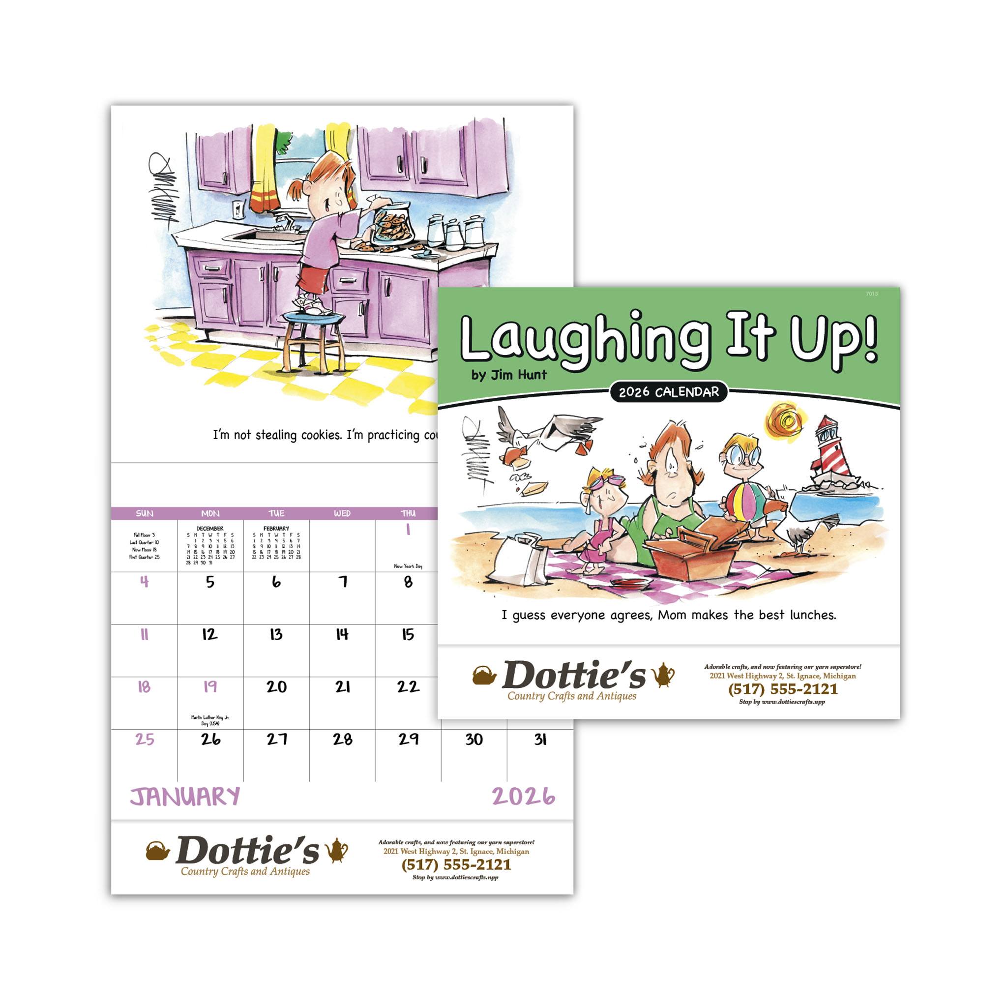Laughing It Up - Stapled Calendar  Imprinted with Logo (Q285722)