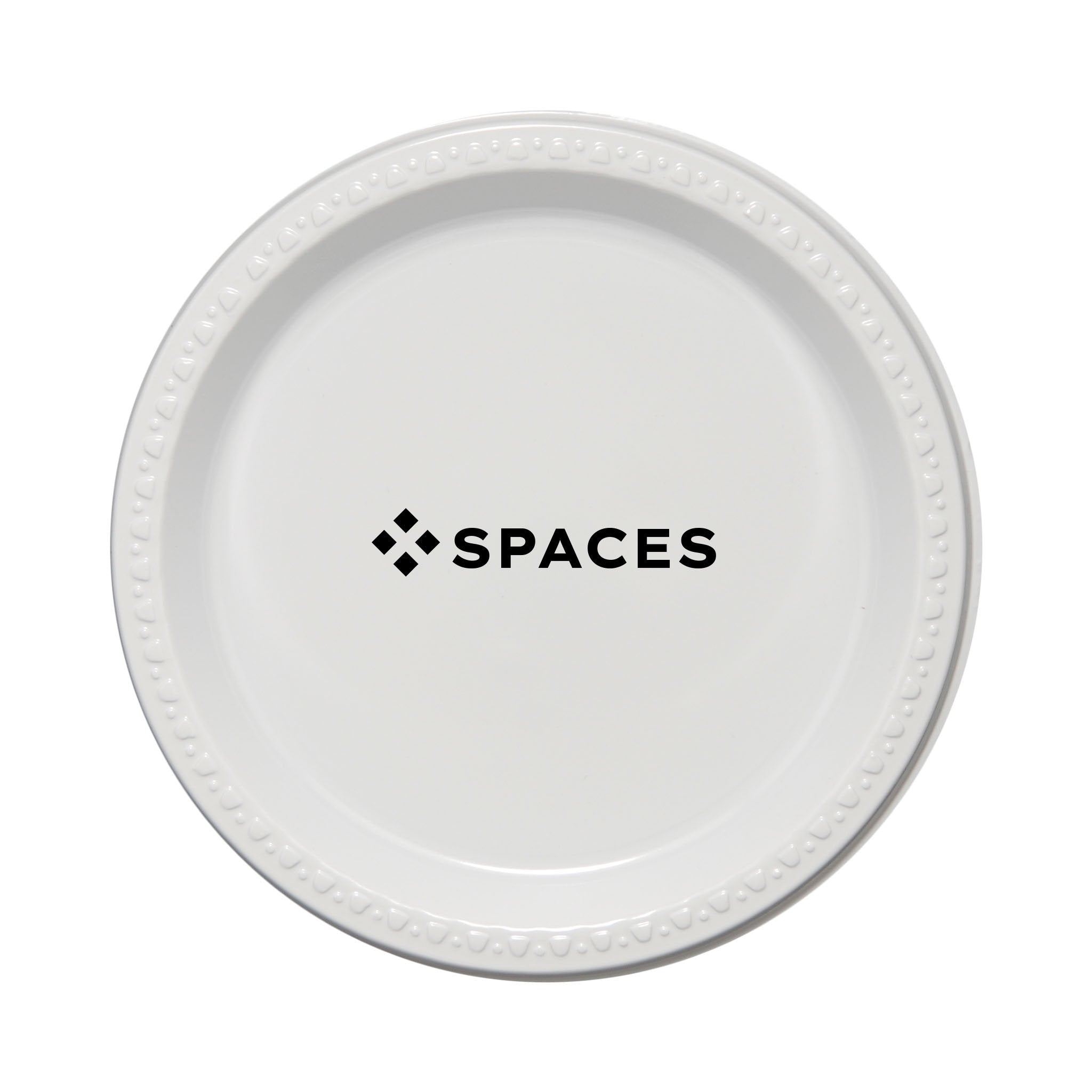 9 Inch White Plastic Plates  Imprinted with Logo (Q286011)
