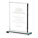 Vertical Gem Cut Glass Awards  Imprinted with Logo (Q289311)