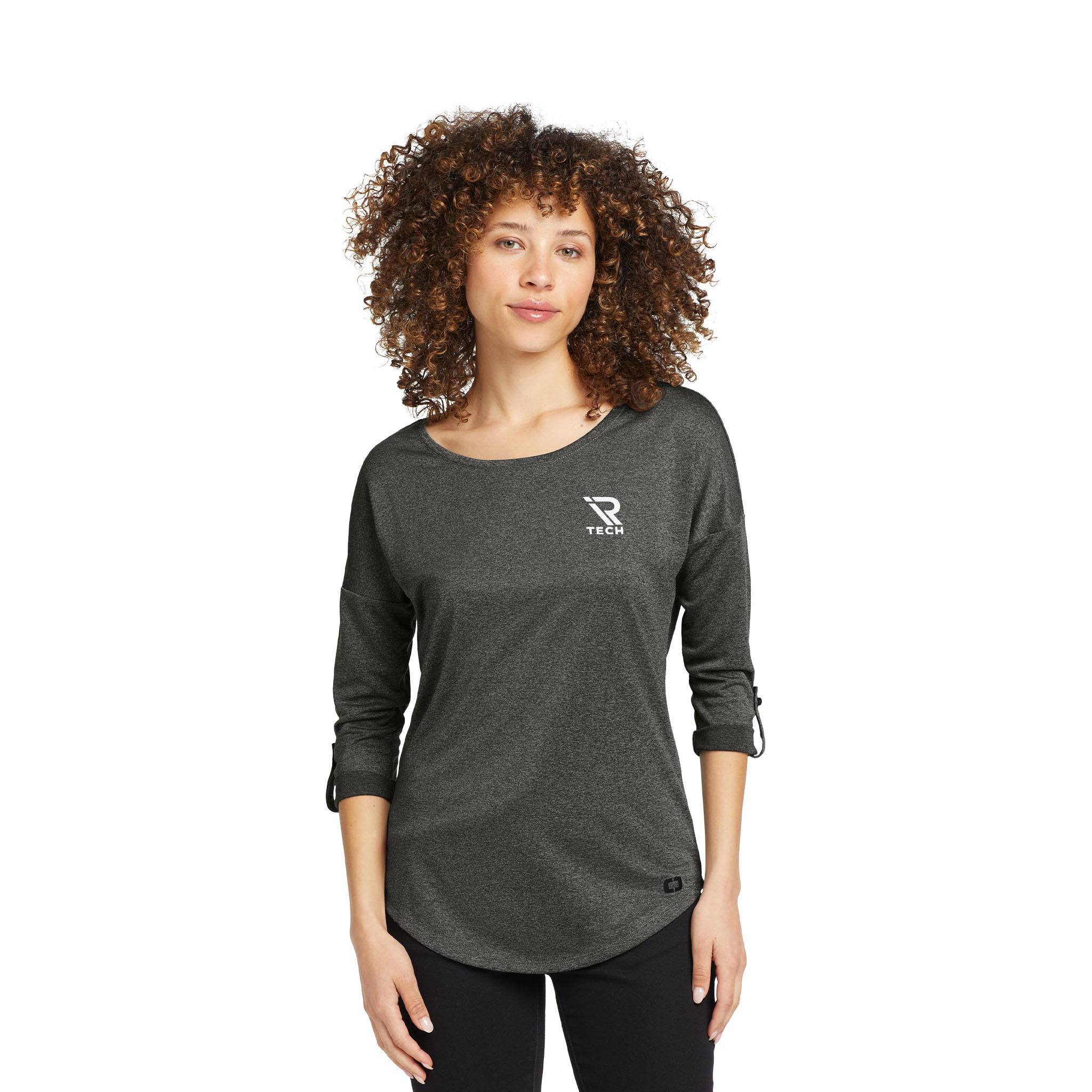 OGIO® Ladies Gravitate Scoop 3/4-Sleeve Shirt  Imprinted with Logo (Q289722)