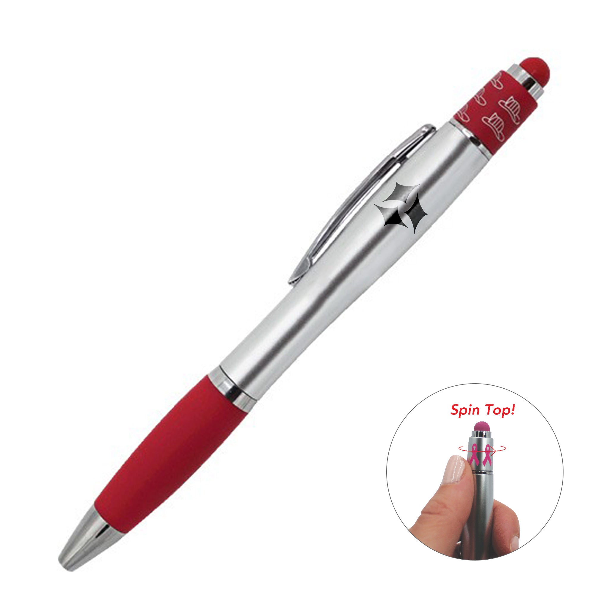 Fire Spin Top Pen/Stylus FC  Imprinted with Logo (Q295922)