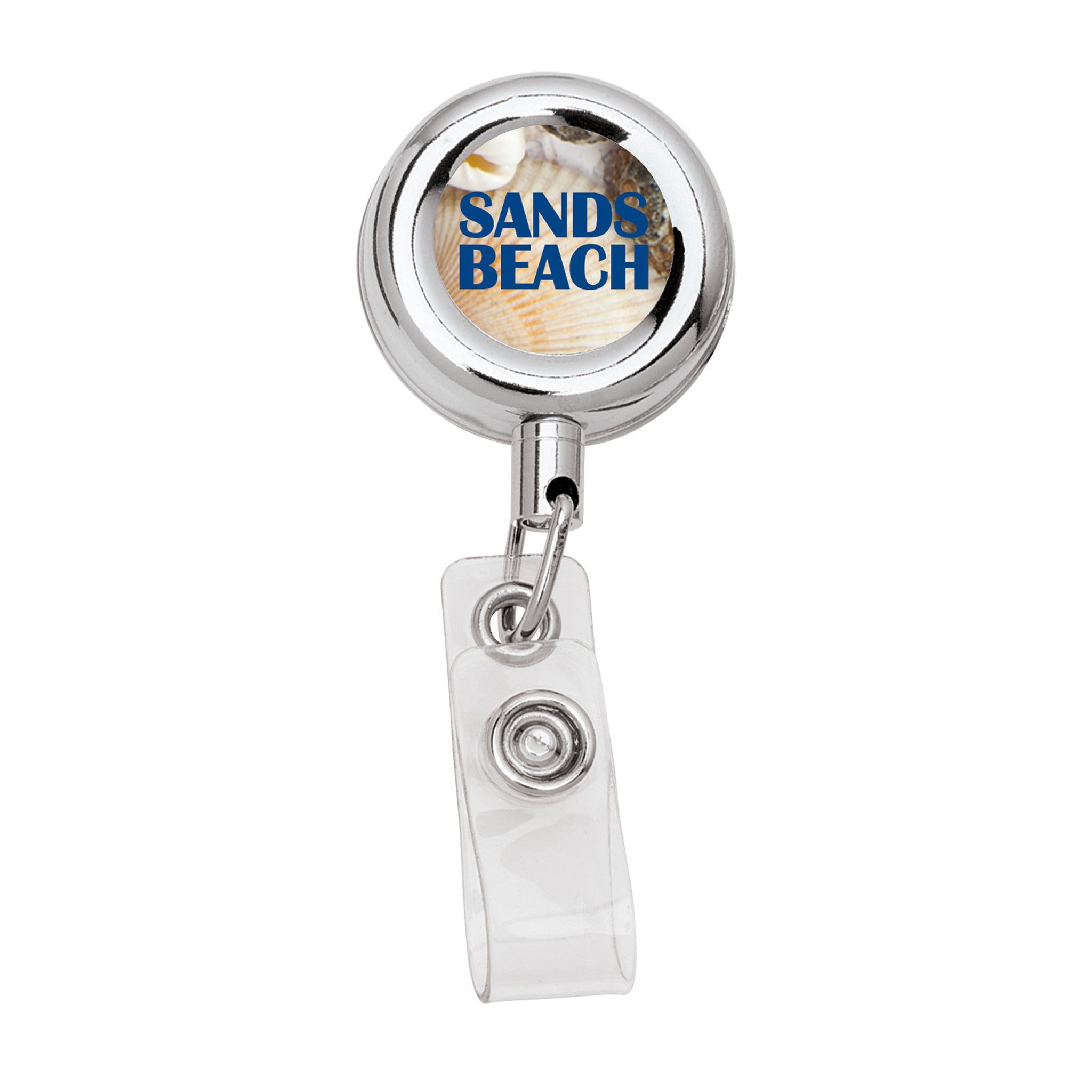 Metal Retractable Badge Holders with Aligator Clip  Imprinted with Logo (Q297311)